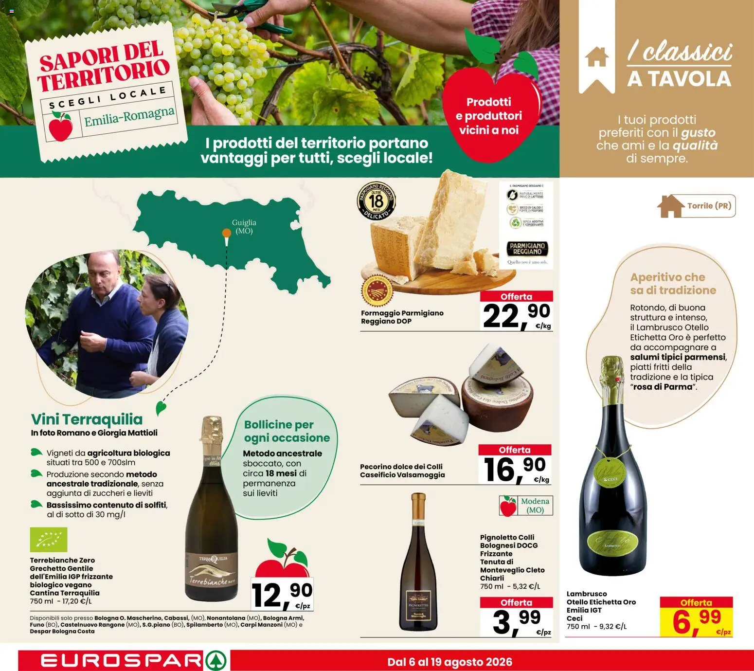 Volantino Eurospar del 01/08/2026 | Pagina: 10 | Prodotti: Piatti, Formaggio, Parmigiano reggiano, Parmigiano
