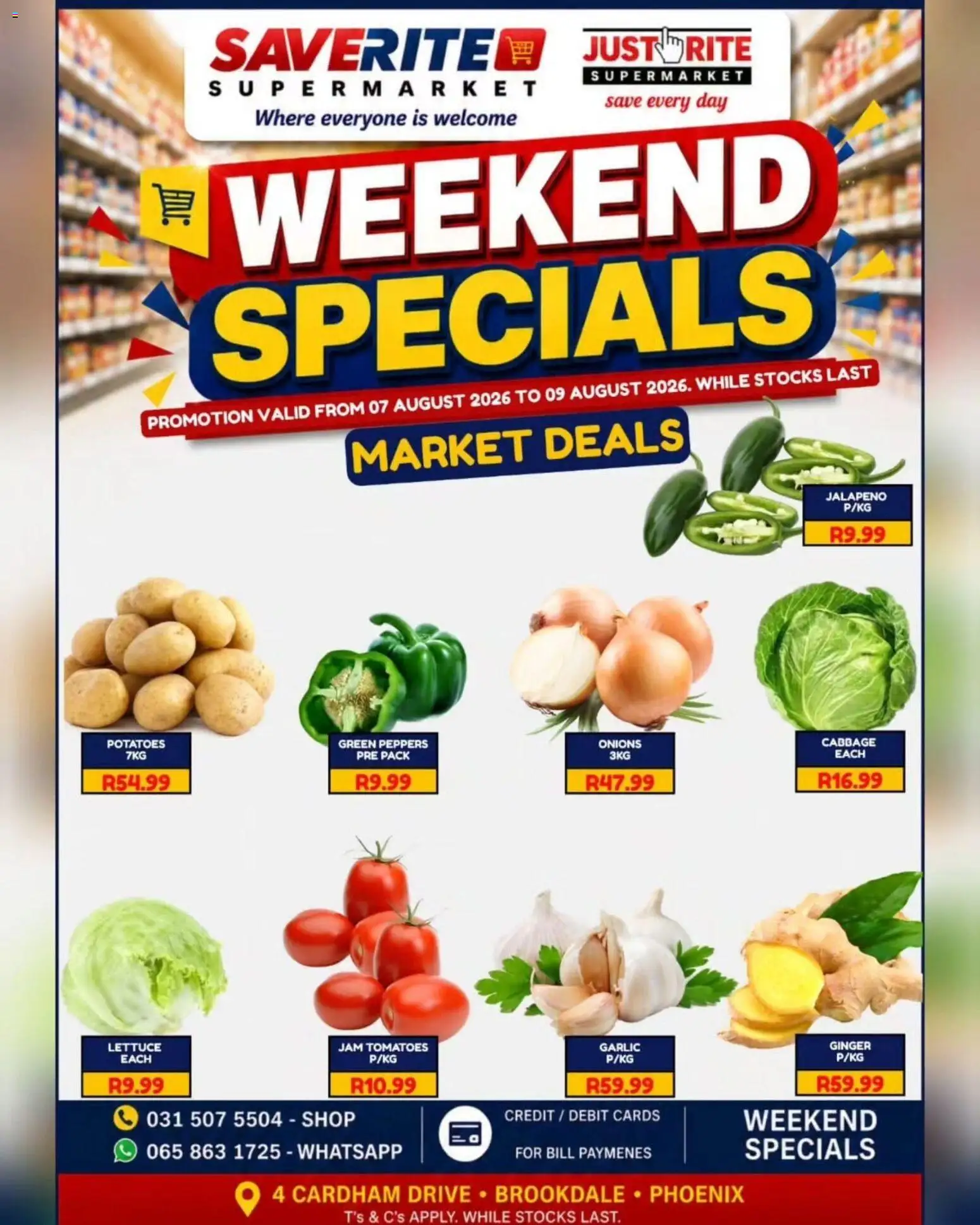 New Saverite catalogue – valid from 07/08/2026 | Page: 2 | Products: Tomatoes, Potatoes, Onions, Garlic
