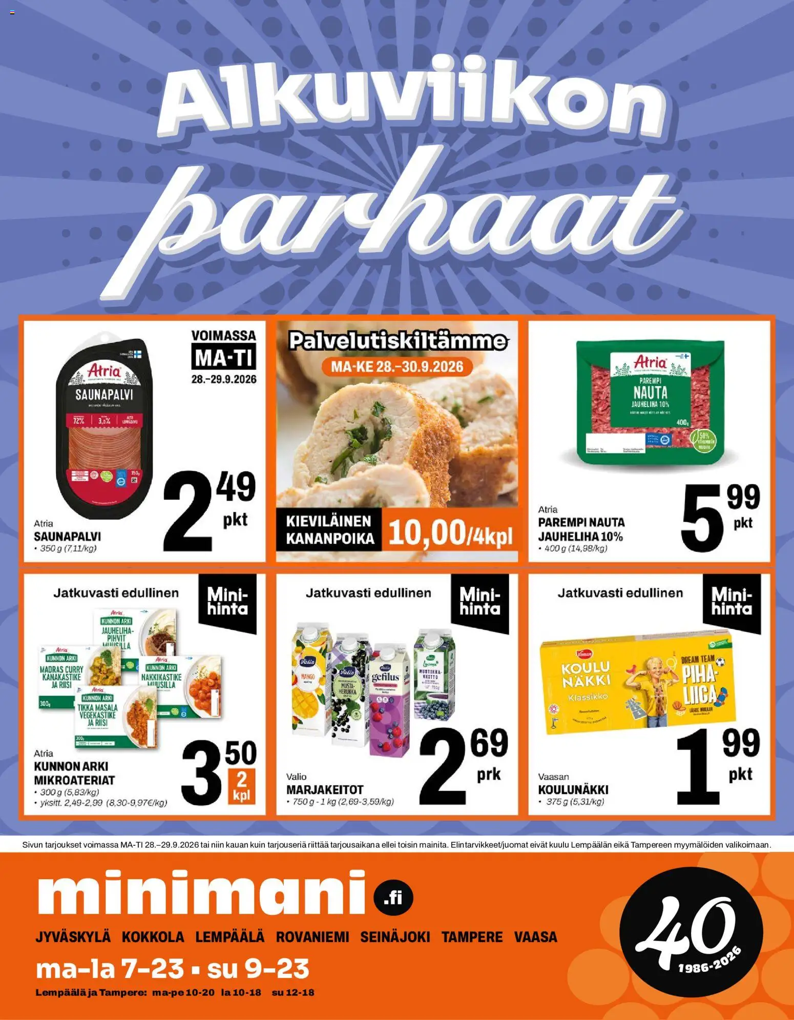 Minimani tarjoukset – voimassa 28/09/2026 alkaen | Sivu: 1