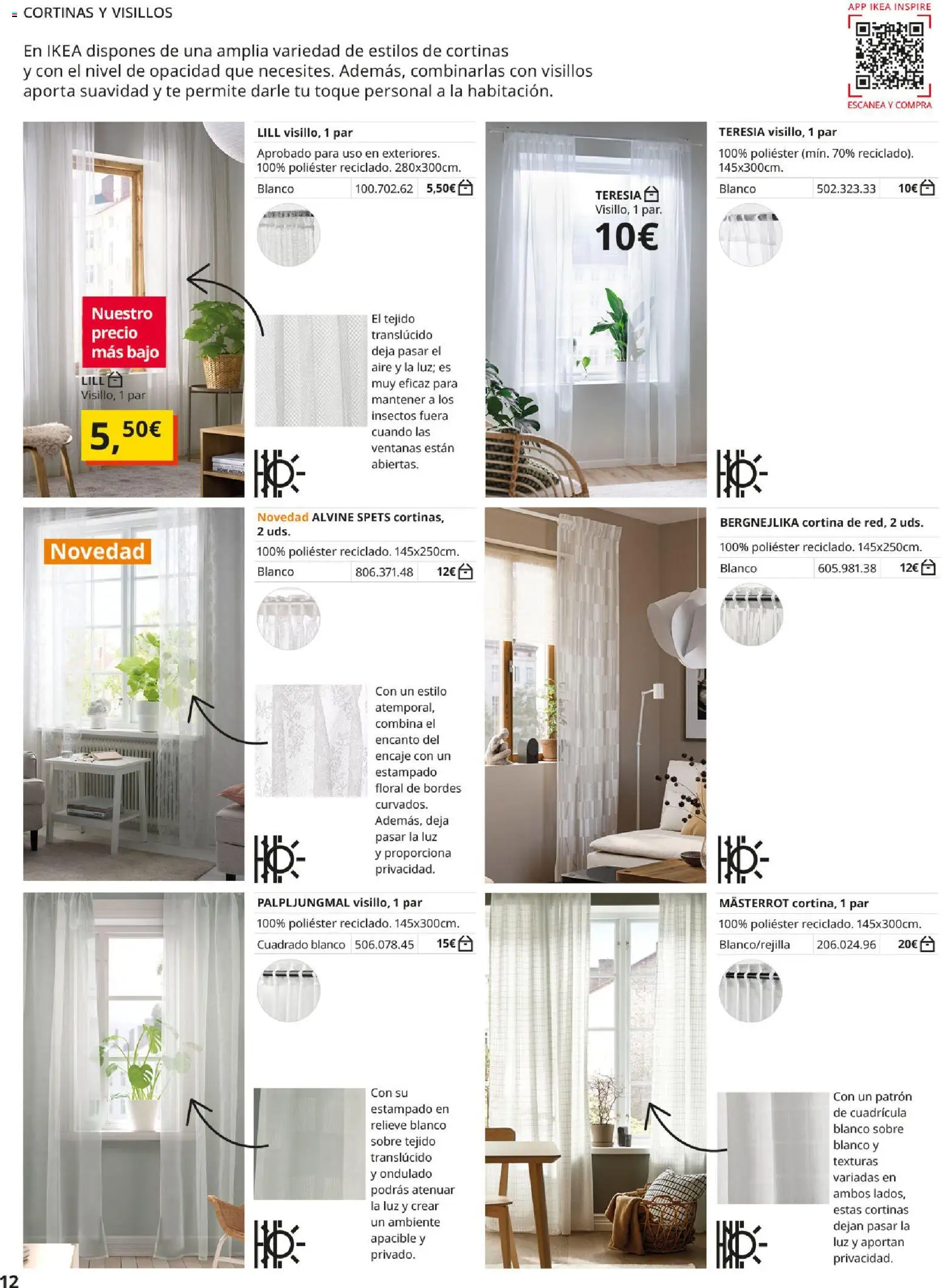 IKEA - Cortinas y estores │ válido desde el 01/09/2026 | Página: 12 | Productos: Cortina, Té
