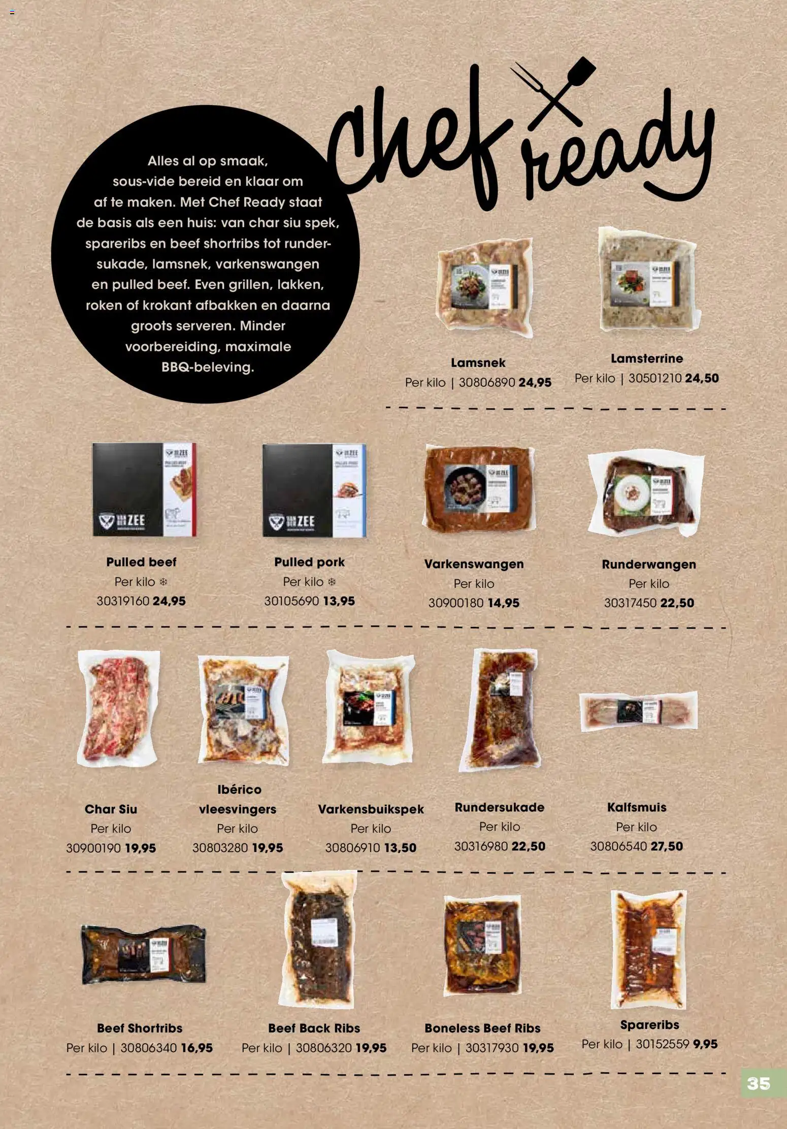{H1} | Pagina: 35 | Producten: Pulled pork, Runderwangen