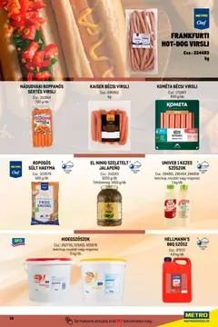 Metro Street food megoldások - amely érvényes a következő dátumtól: 01.04.2026 | Oldal: 19 | Termékek: Virsli, Ketchup, Mustár, Majonéz