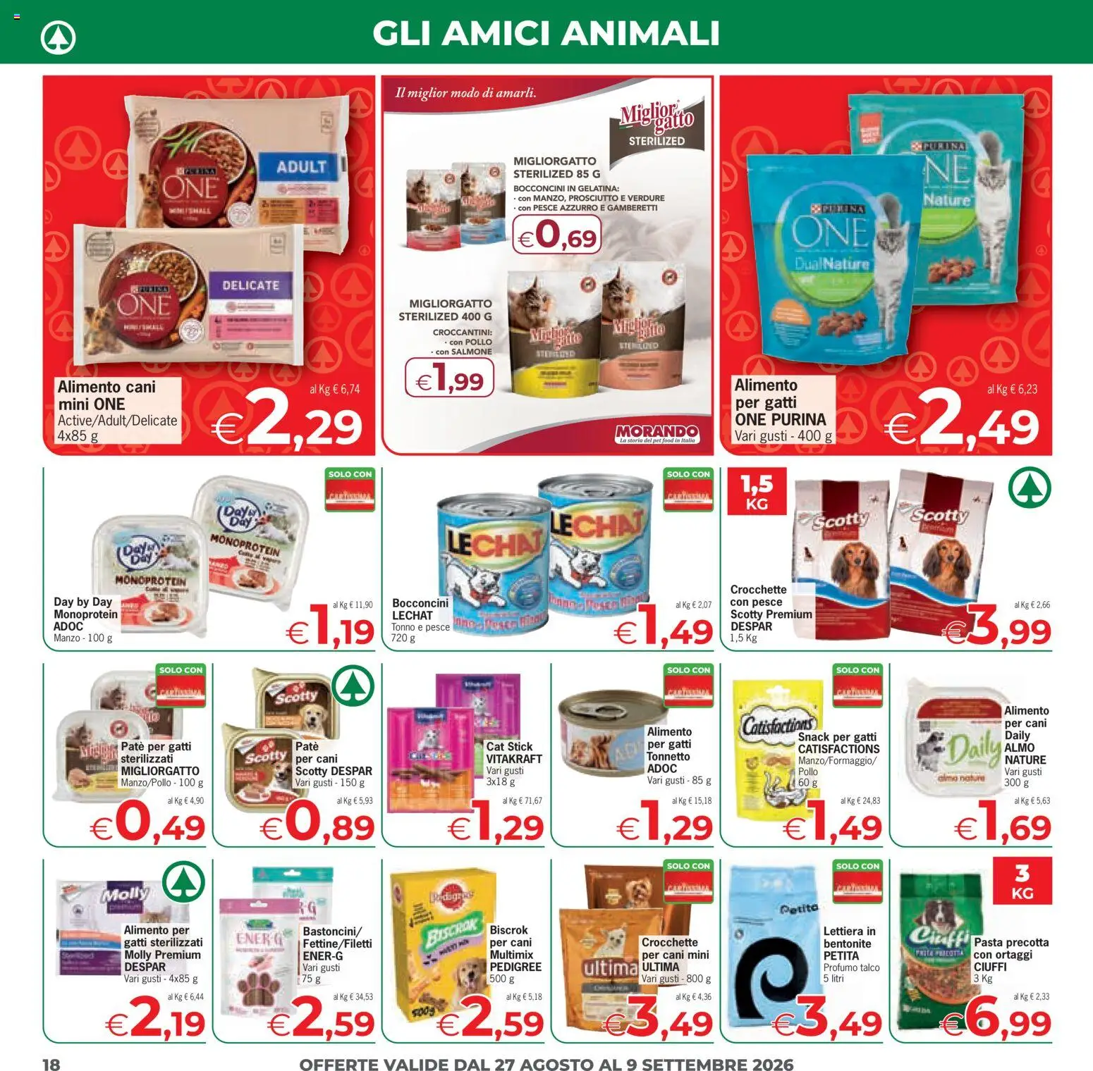 Volantino Eurospar del 27/08/2026 | Pagina: 18 | Prodotti: Pesce, Talco, Crocchette, Gamberetti