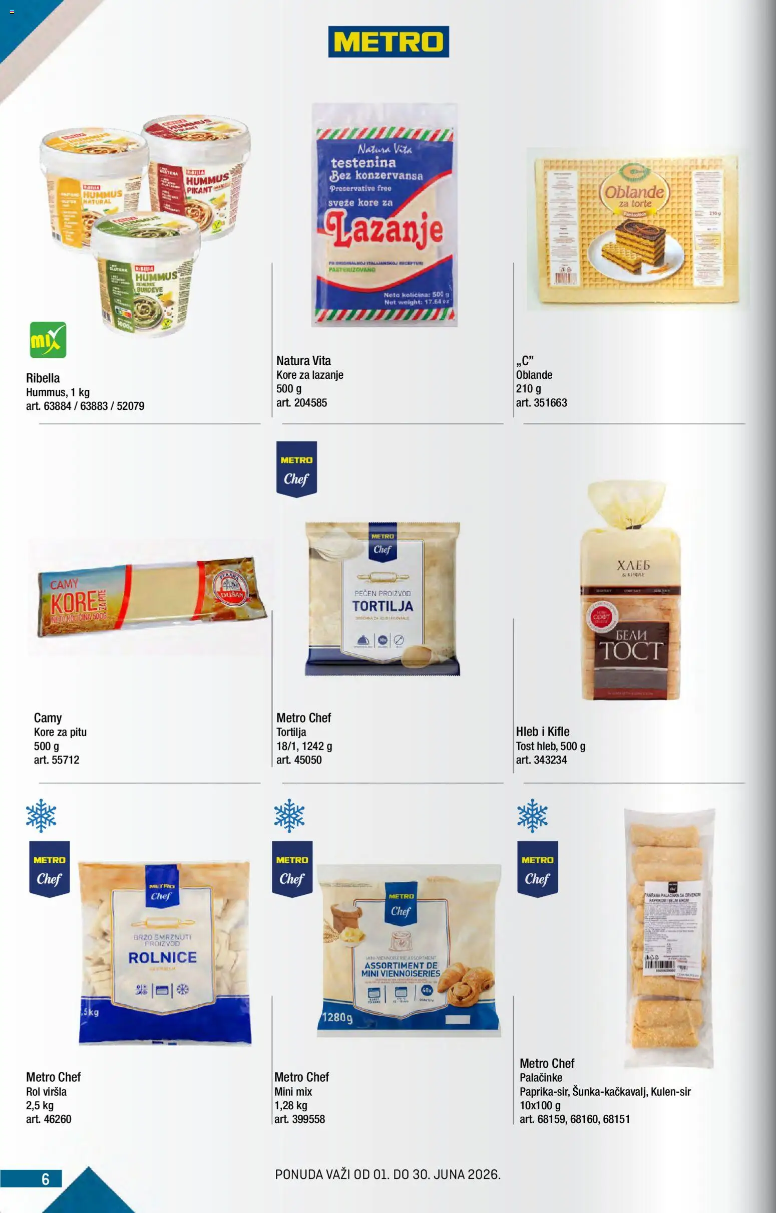Metro katalog - važi od 01.06.2026 | Strana: 6 | Proizvode: Tortilja, Hummus, Hleb, Palačinke