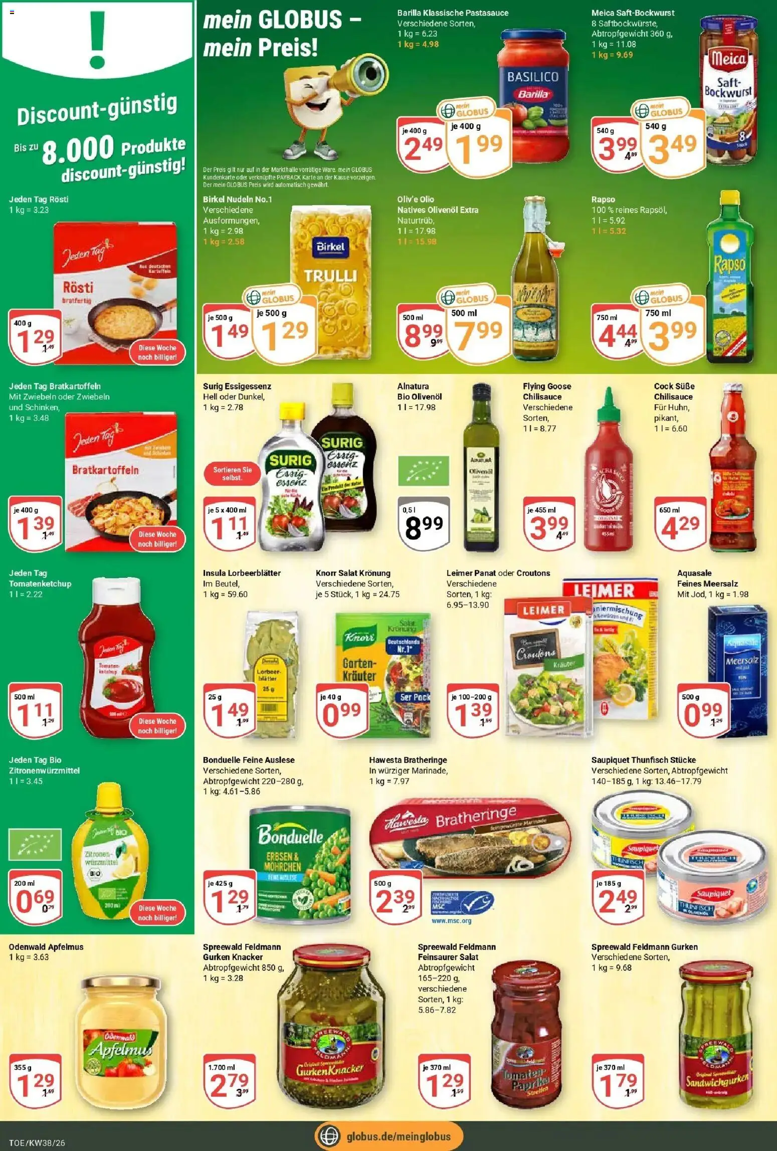 Globus Prospekt Tönisvorst (ab 14.09.2026) » Angebote online | Seite: 16 | Produkte: Bockwurst, Zwiebeln, Paprika, Salat
