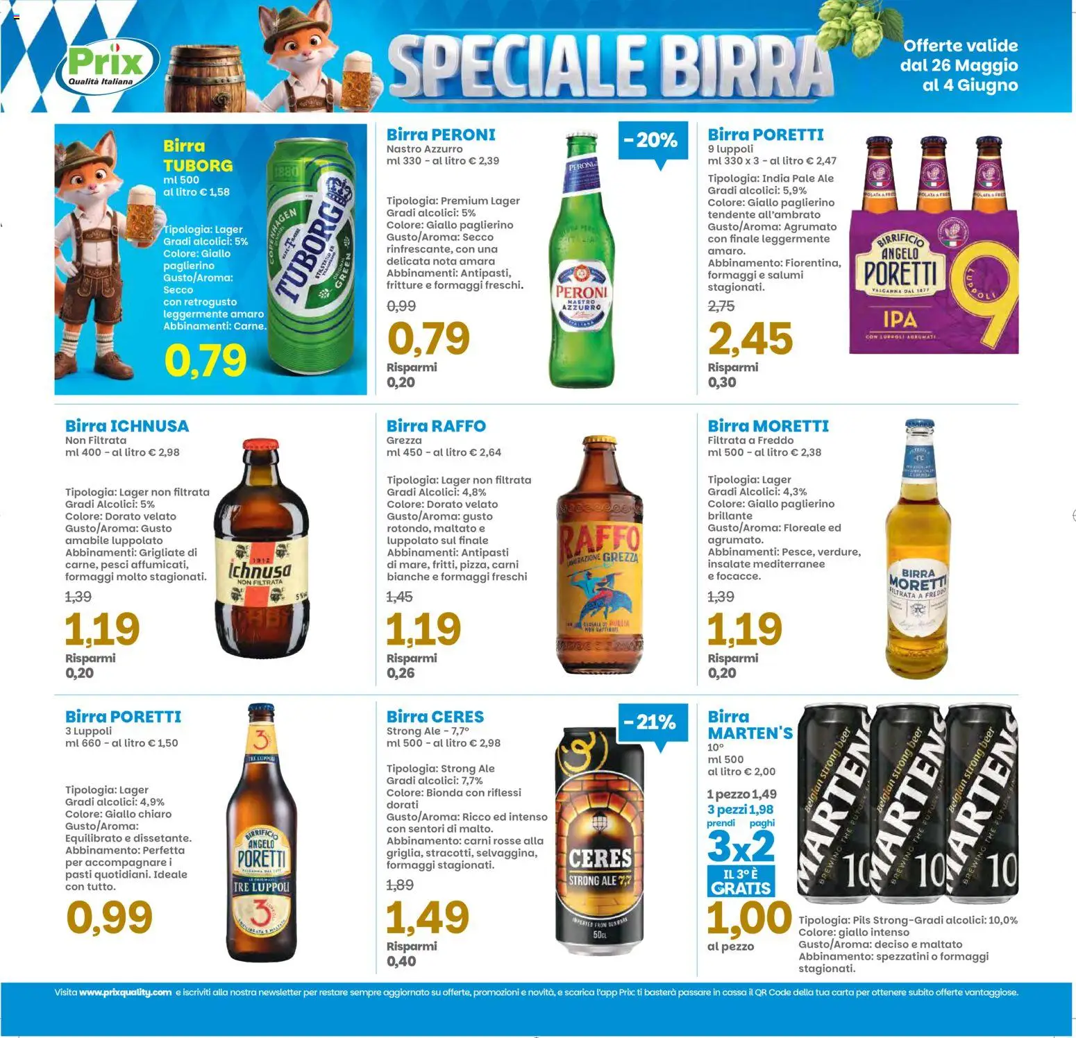 Volantino Prix del 26.05.2026 | Pagina: 12 | Prodotti: Birra, Birra Moretti, Ceres, Amaro