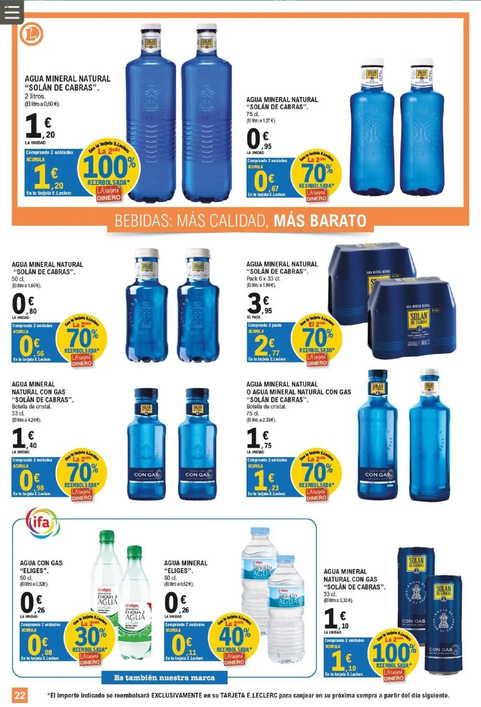 E.Leclerc Miranda de Ebro │ válido desde el 01/07/2026 | Página: 22 | Productos: Agua con gas, Agua mineral