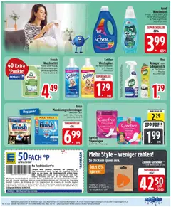 Edeka Prospekt Monheim ab 10.08.2026 gültig | Seite: 22 | Produkte: Coral waschmittel, Finish, Weichspüler, Waschmittel