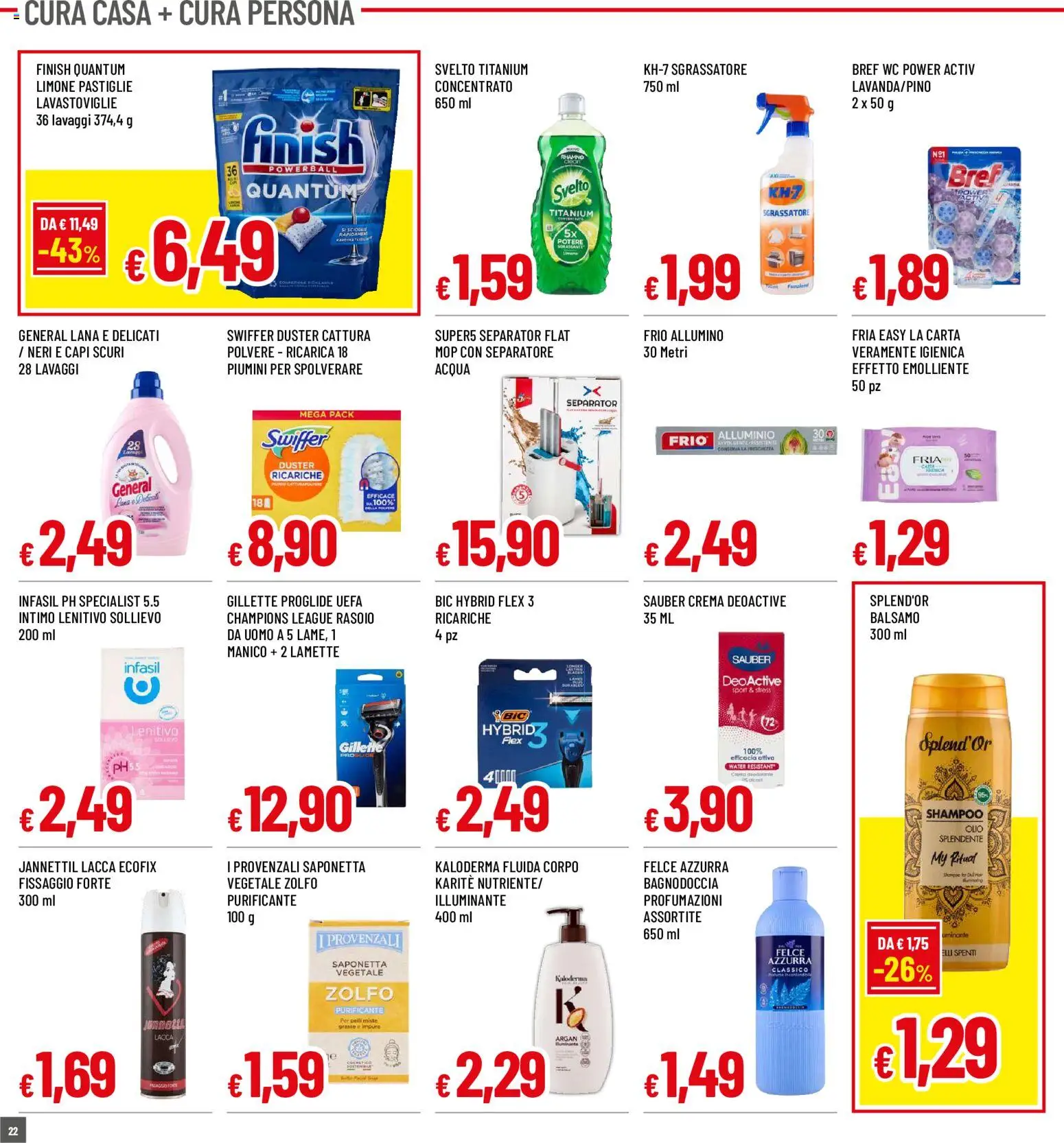 Volantino Galassia del 03/09/2026 | Pagina: 22 | Prodotti: Shampoo, Crema, Lacca, Rasoio