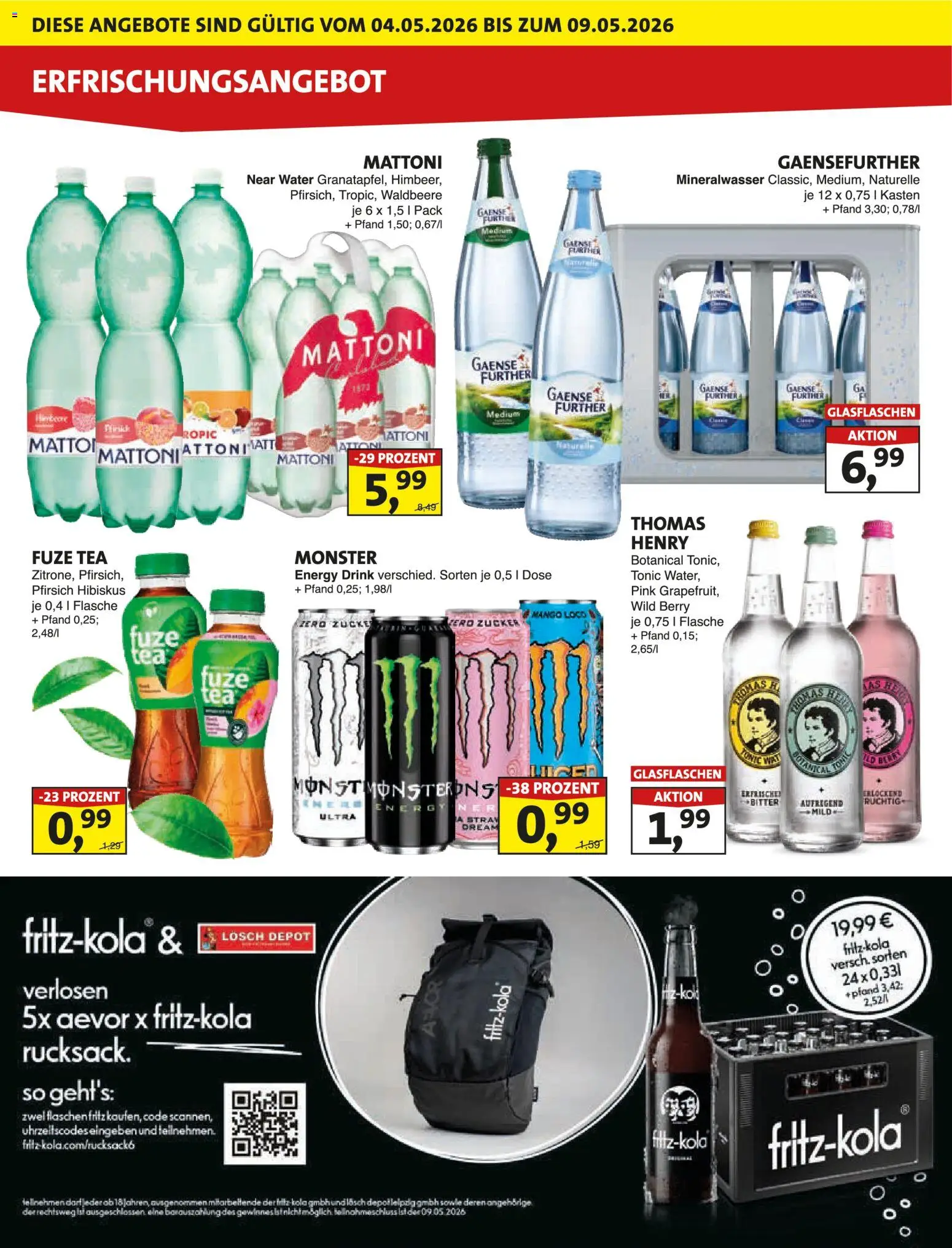 Lösch Depot Prospekt – gültig ab 04.05.2026 | Seite: 4 | Produkte: Energy, Monster, Zucker, Pfirsich