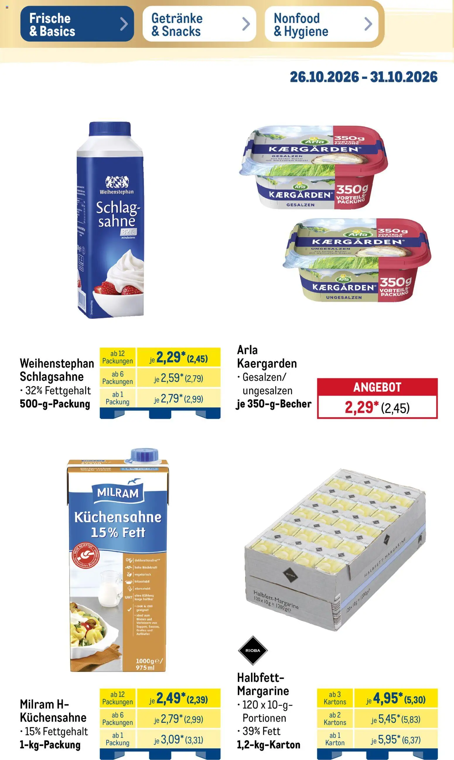 Metro NonFood-Angebote – gültig ab 26.10.2026 | Seite: 44 | Produkte: Butter