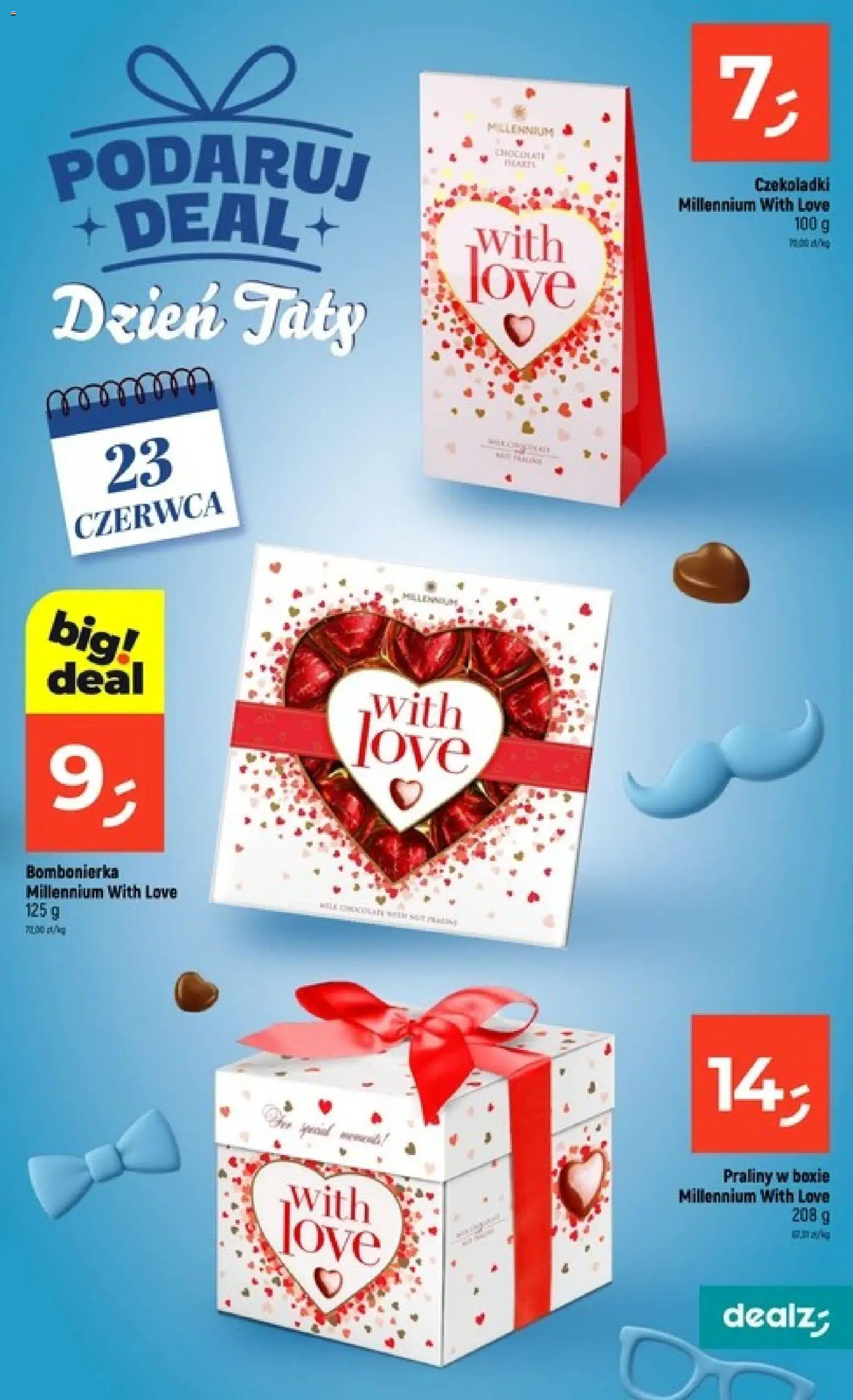 Dealz gazetka - Dzień Taty od 18.06.2026 | Strona: 3 | Produkty: Czekoladki, Praliny