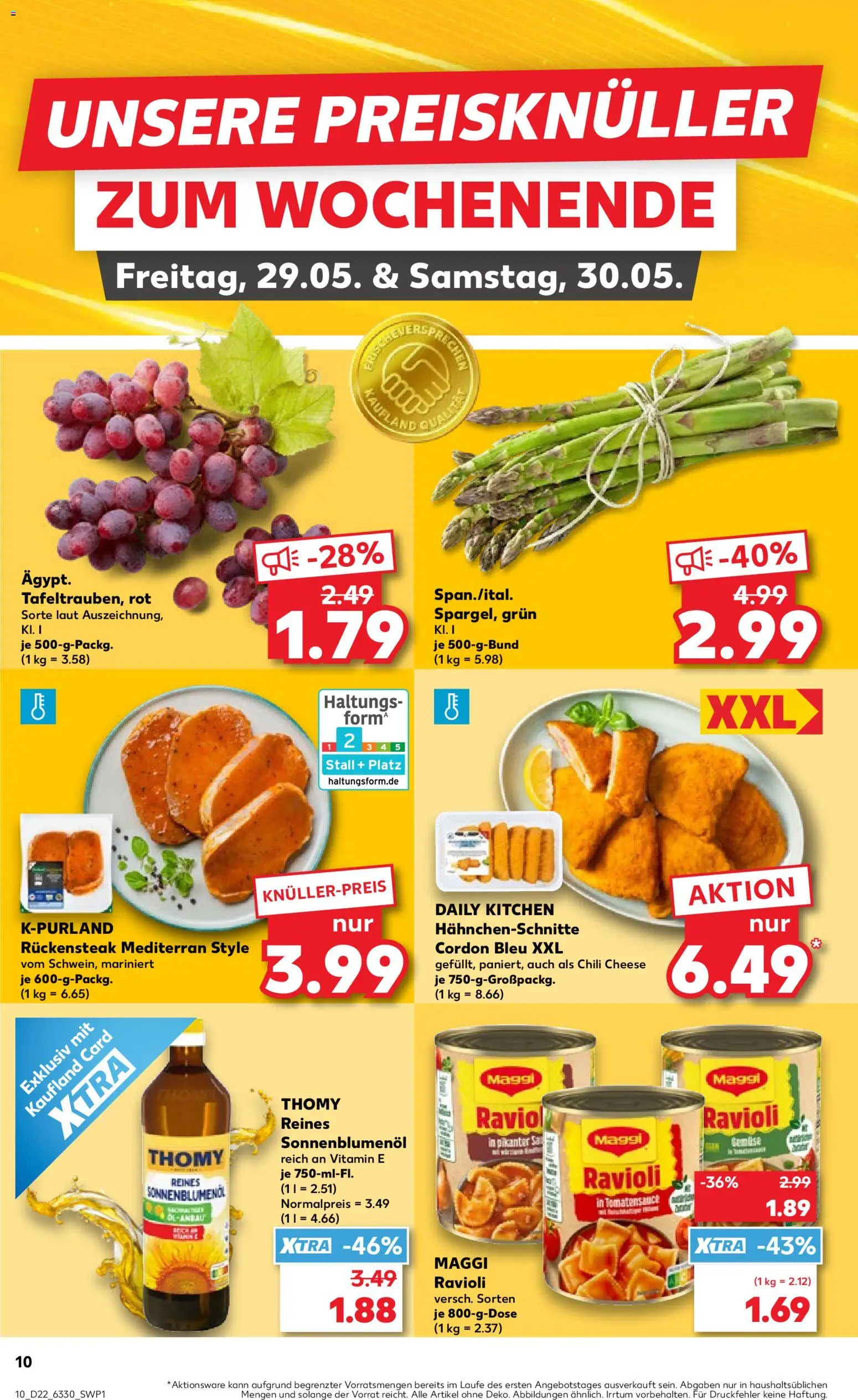 Kaufland Prospekt Kiel – gültig ab 28.05.2026 | Seite: 10 | Produkte: Maggi, Sonnenblumenol, Pasta, Steak
