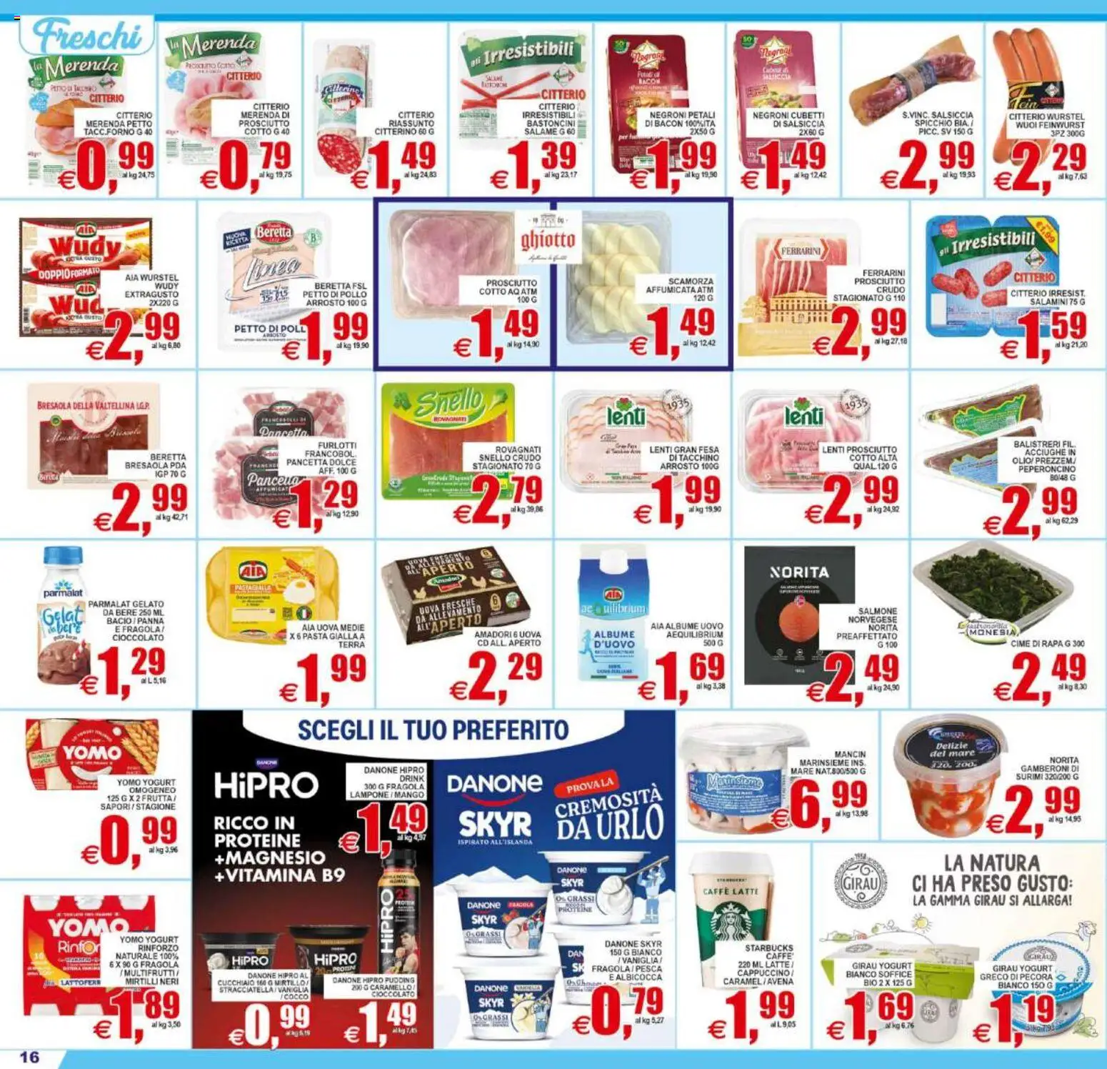 Volantino Pewex del 10/07/2026 | Pagina: 16 | Prodotti: Petto di Pollo, Caffè, Salmone, Salsiccia