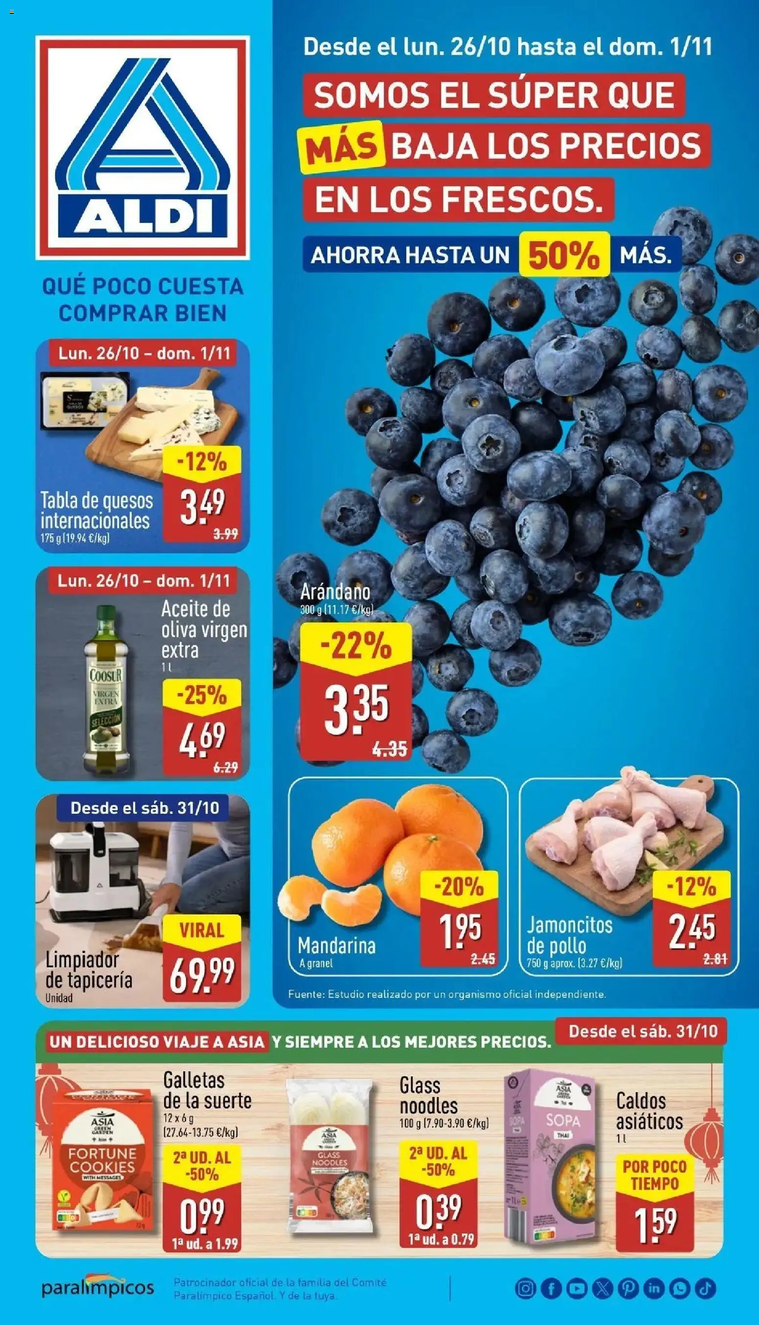 Aldi - Qué poco cuesta comprar bien │ válido desde el 26/10/2026 | Página: 1 | Productos: Aceite, Aceite de oliva, Aceite de oliva virgen extra, Pollo