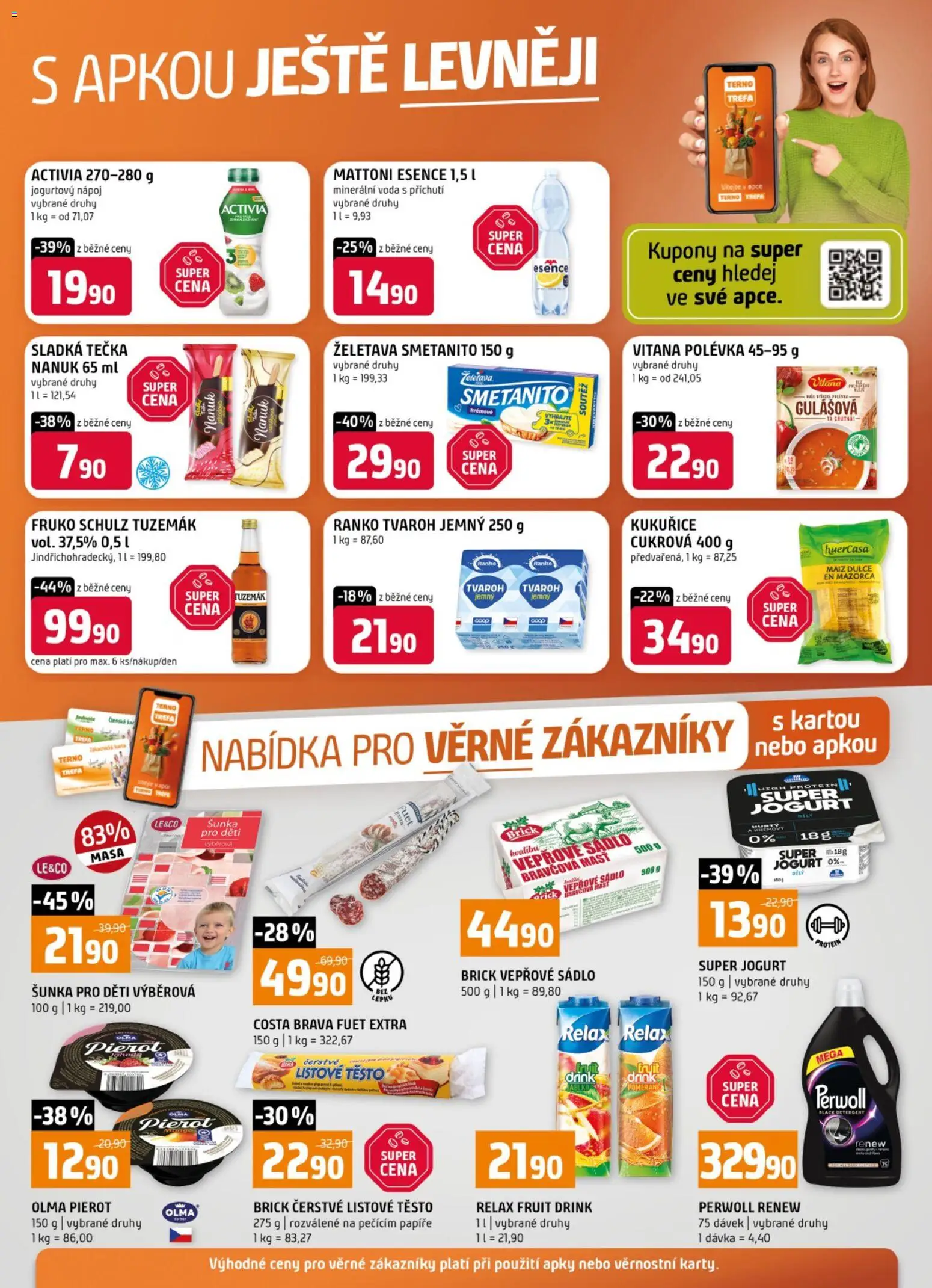 Terno leták - Nabídka pro věrné zákazníky od 10.06.2026 | Strana: 1 | Produkty: Perwoll, Jogurtový nápoj, Fuet, Mattoni Esence