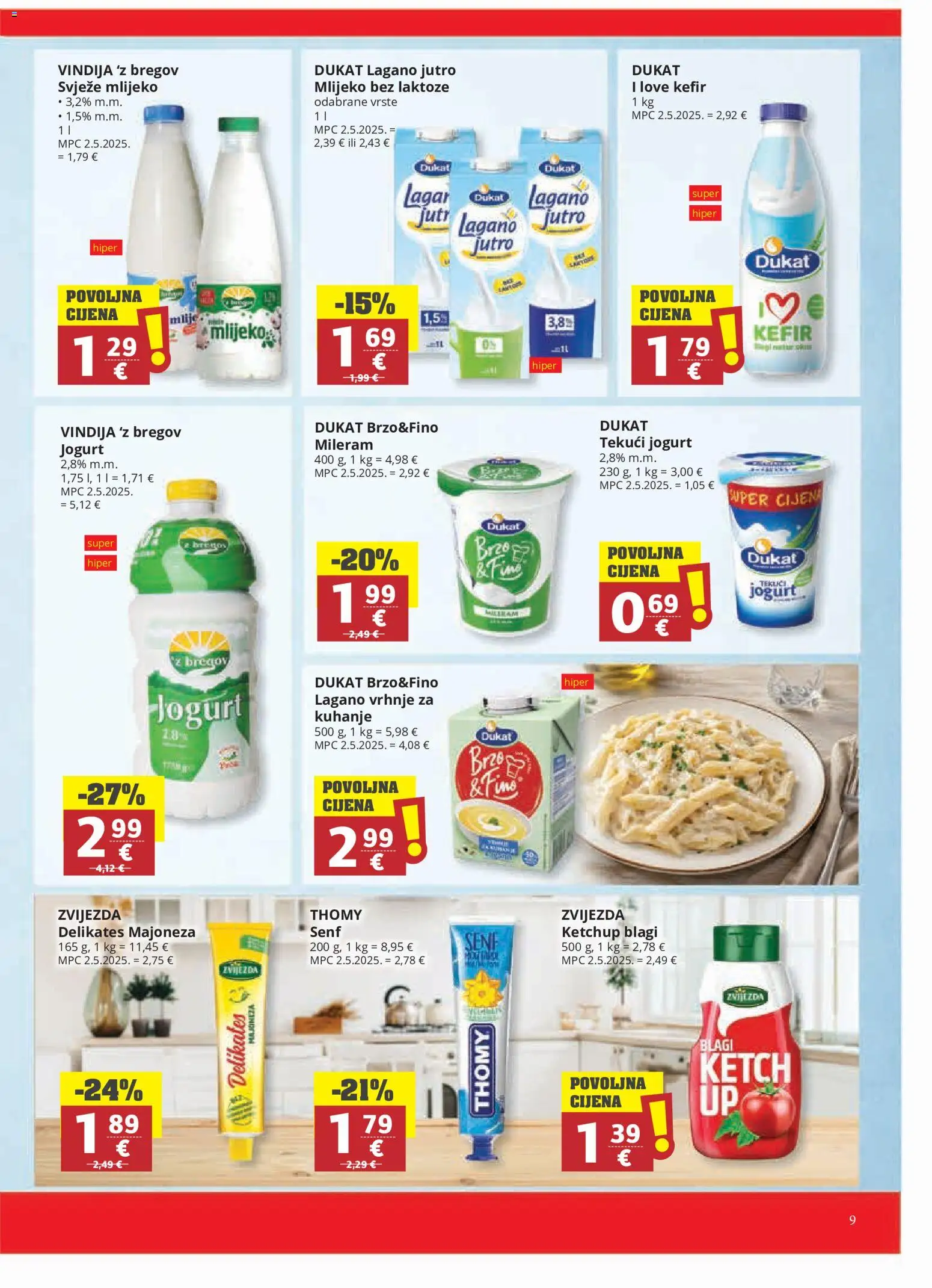 Ultra Gros katalog | vrijedi od 14.07.2026 | Stranica: 9 | Proizvodi: Vindija, Jogurt, Kefir, Senf