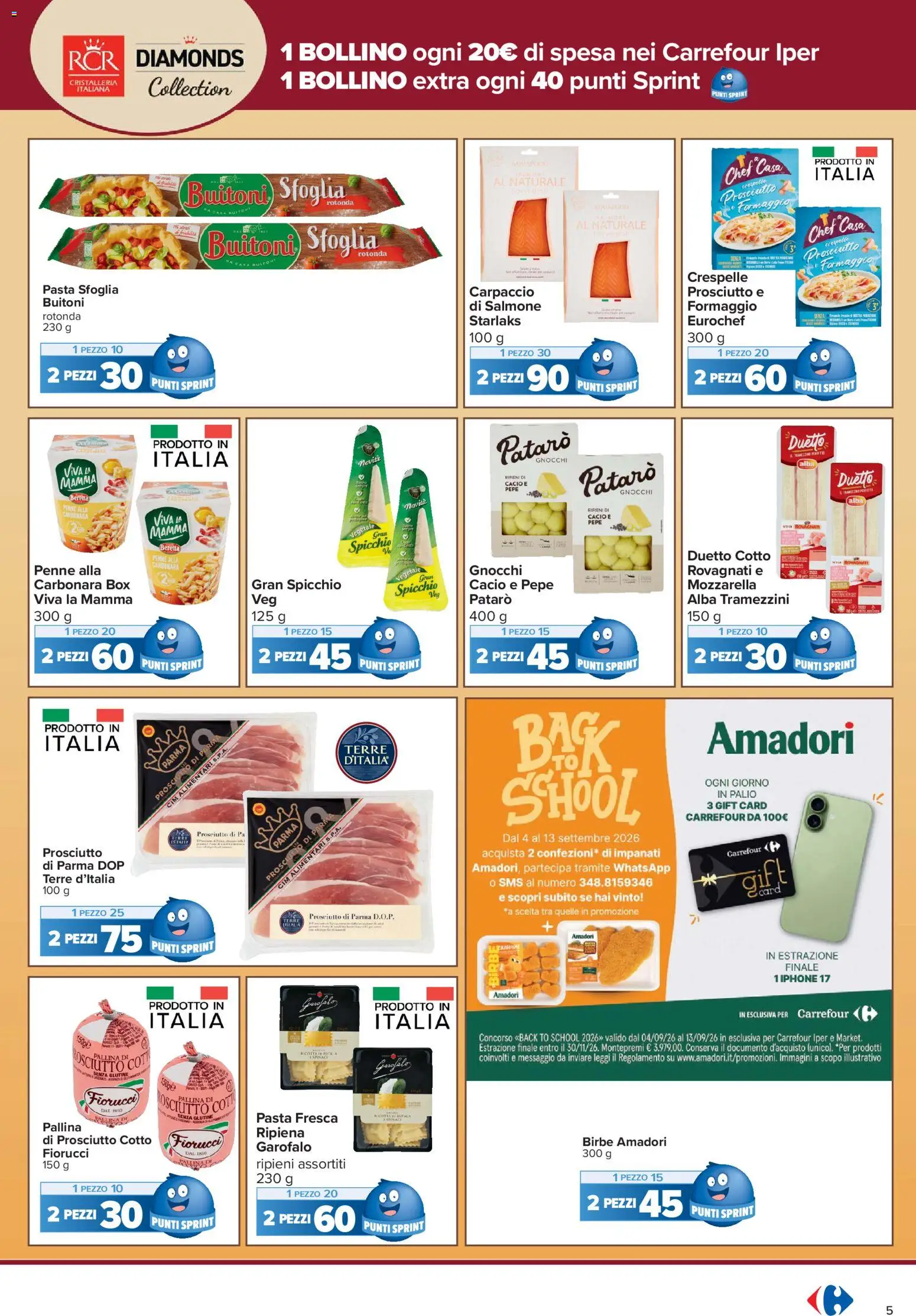 Volantino Carrefour del 04/09/2026 | Pagina: 5 | Prodotti: Iphone, Carpaccio, Pepe, Gnocchi