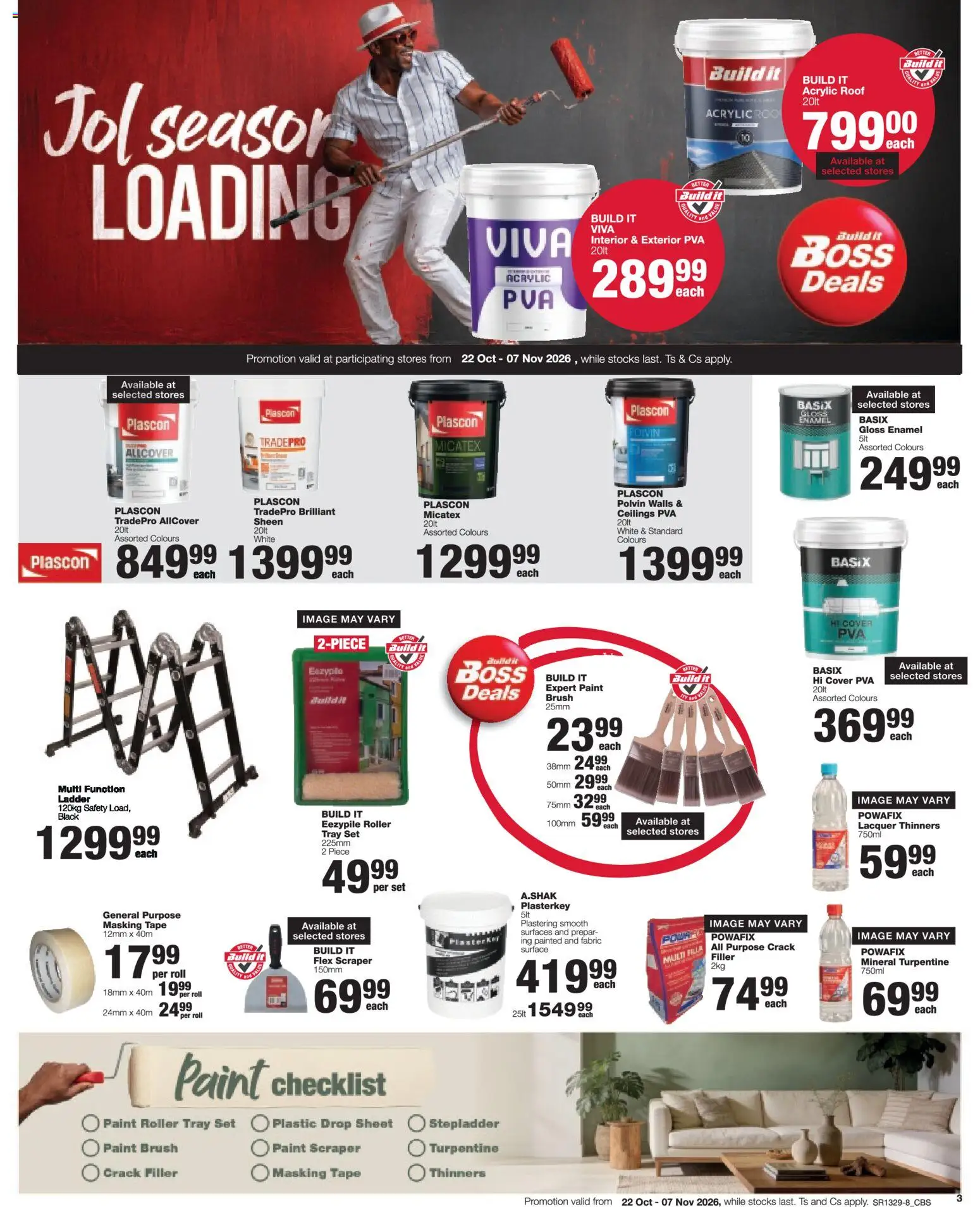 New Build It catalogue – valid from 22/10/2026 | Page: 3 | Products: Brush, Crack filler, Enamel, Tape