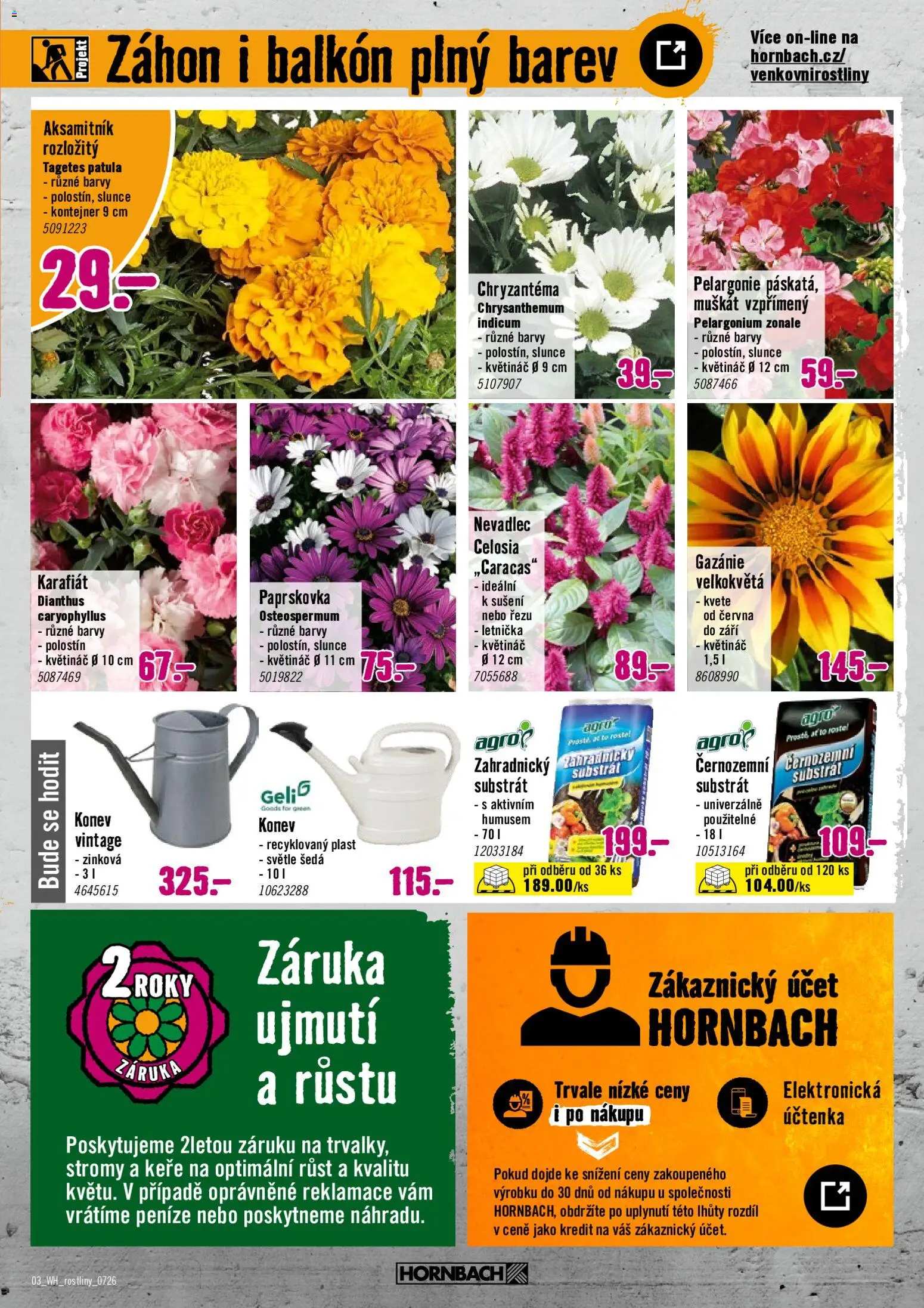 HORNBACH leták - Letničky od 15.07.2026 | Strana: 3 | Produkty: Substrát, Květináč, Barvy