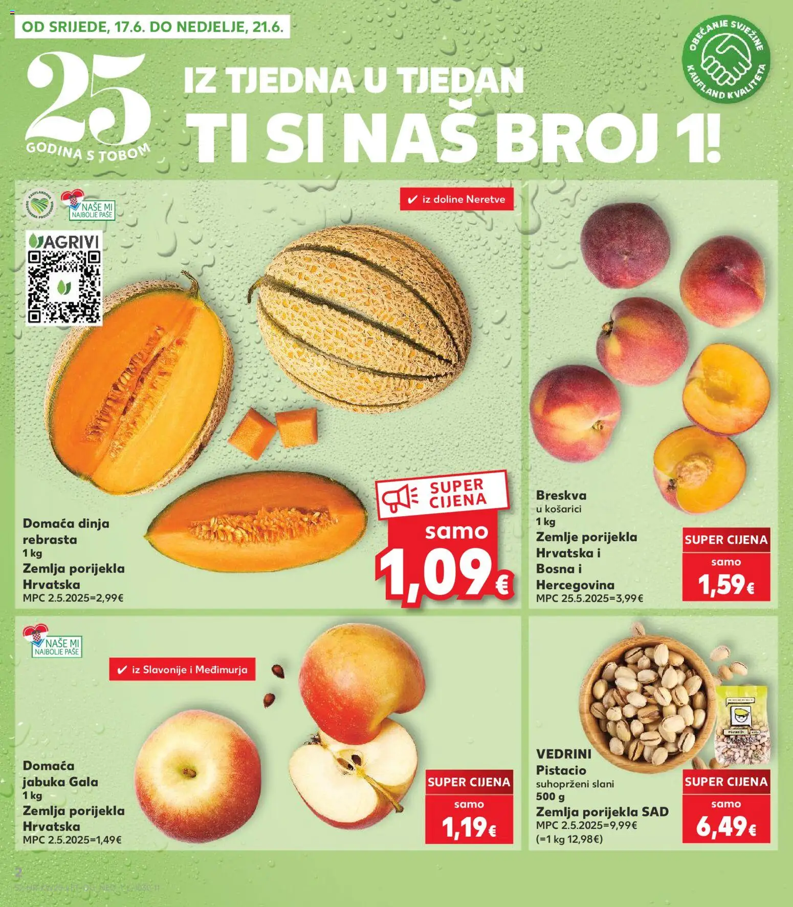 Kaufland katalog | vrijedi od 17.06.2026 | Stranica: 2 | Proizvodi: Breskva, Dinja, Jabuka