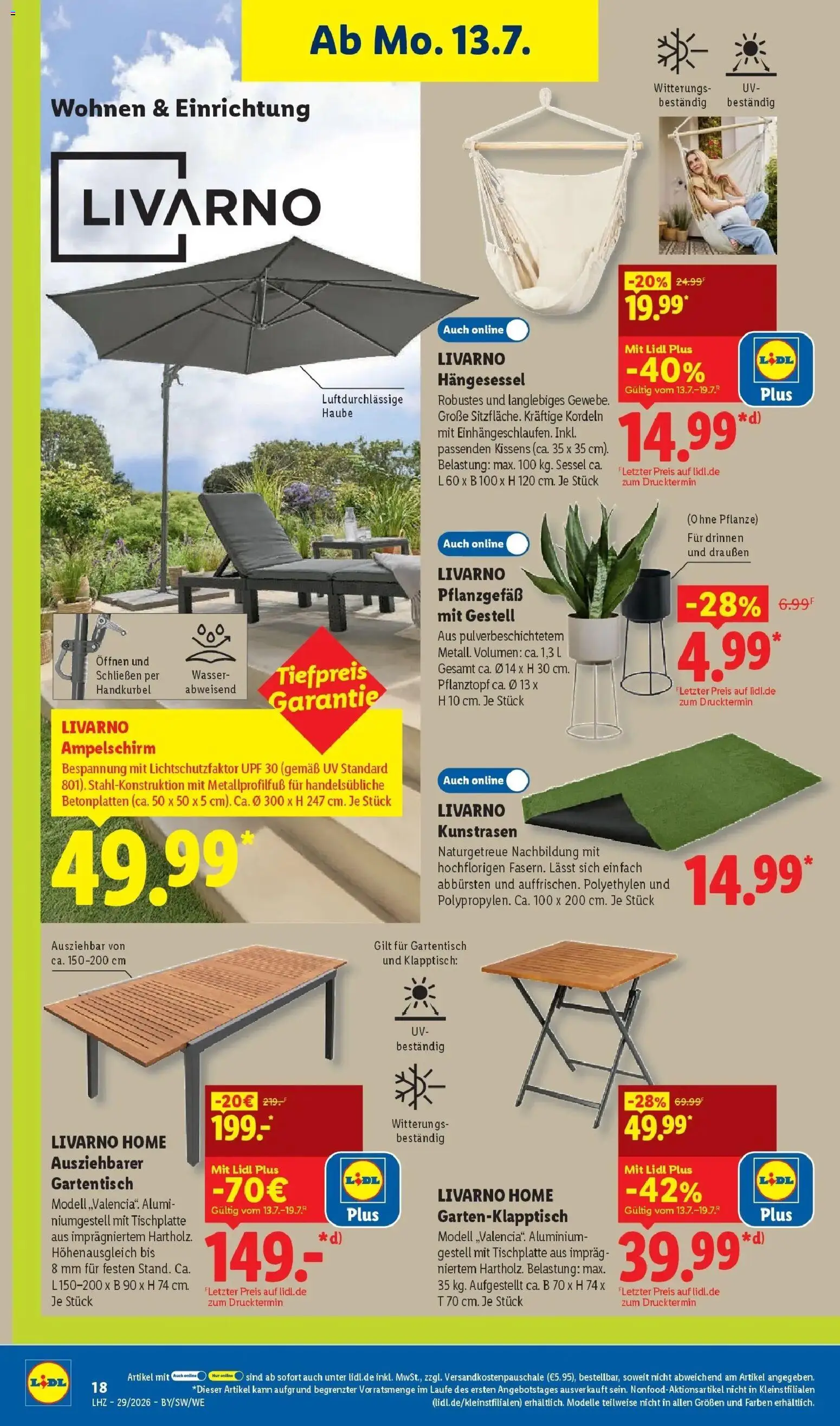 Lidl Prospekt Hof-innenstadt – gültig ab 13.07.2026 | Seite: 36 | Produkte: Sessel, Wasser