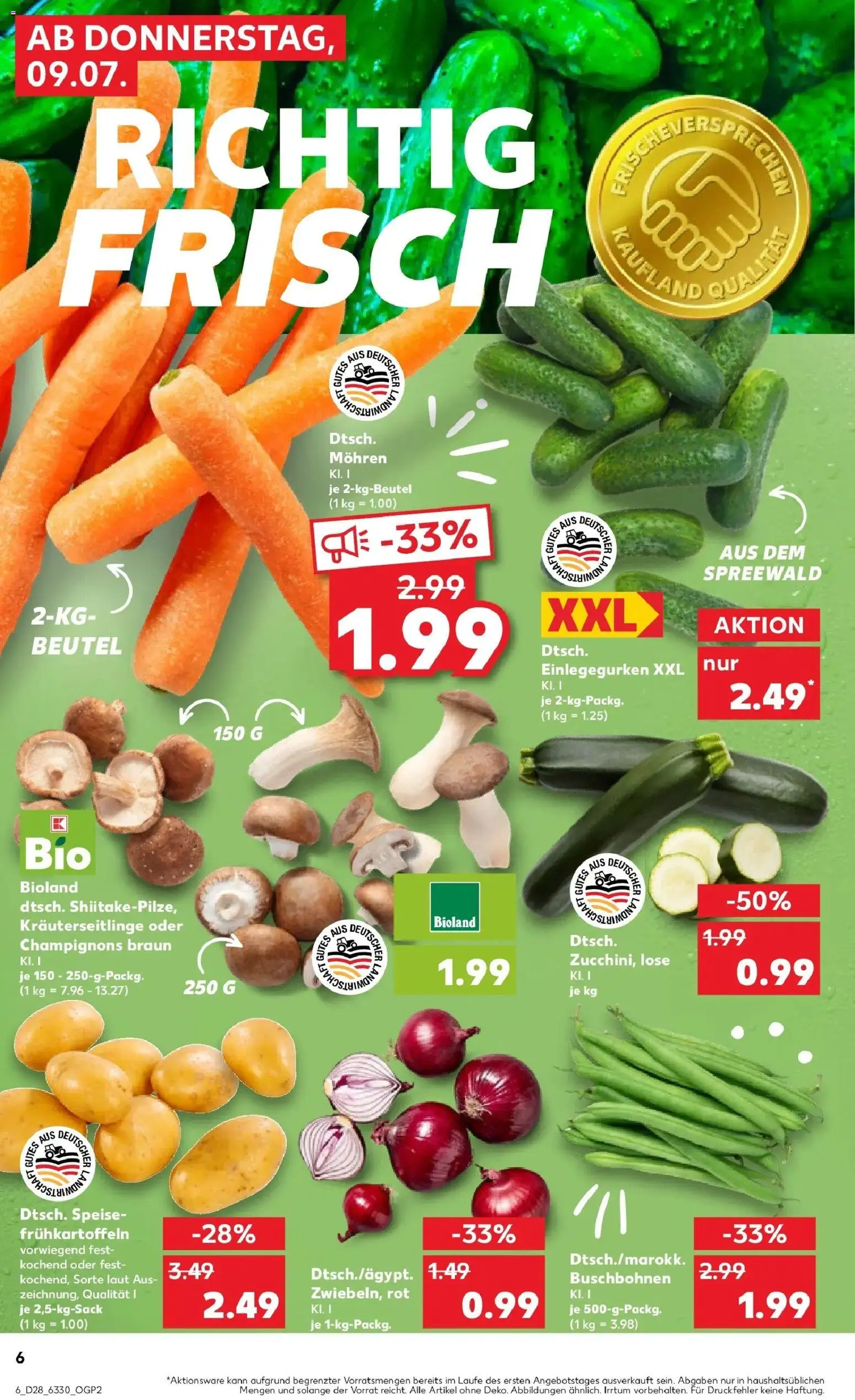 Kaufland Prospekt Rheda-Wiedenbrück – gültig ab 09.07.2026 | Seite: 6 | Produkte: Mohren, Champignons