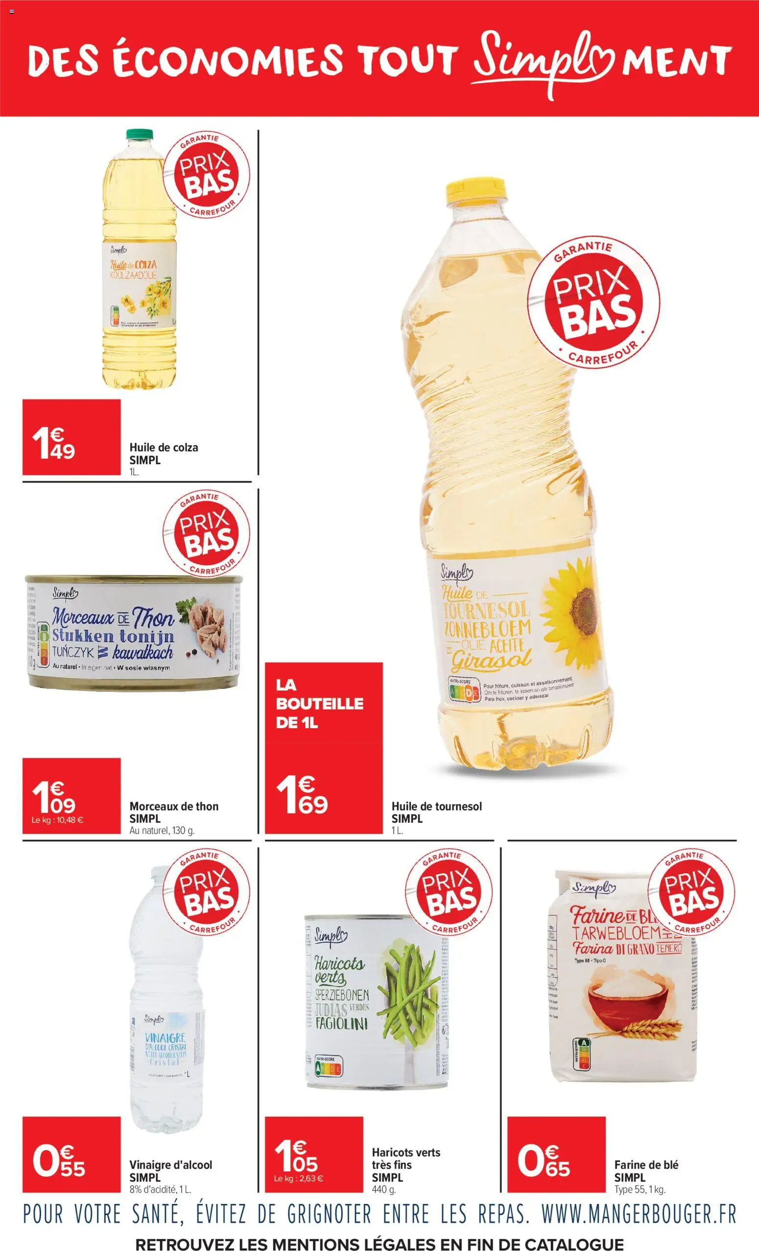 {H1} | Page: 8 | Produits: Farine de ble, Thon, Huile, Vinaigre
