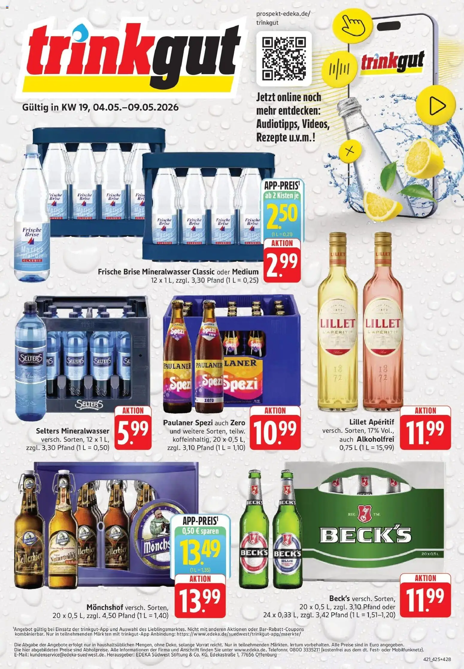 Trinkgut Prospekt Bad Kreuznach	 – gültig ab 04.05.2026 | Seite: 1 | Produkte: Monchshof, Paulaner spezi, Mineralwasser, Paulaner