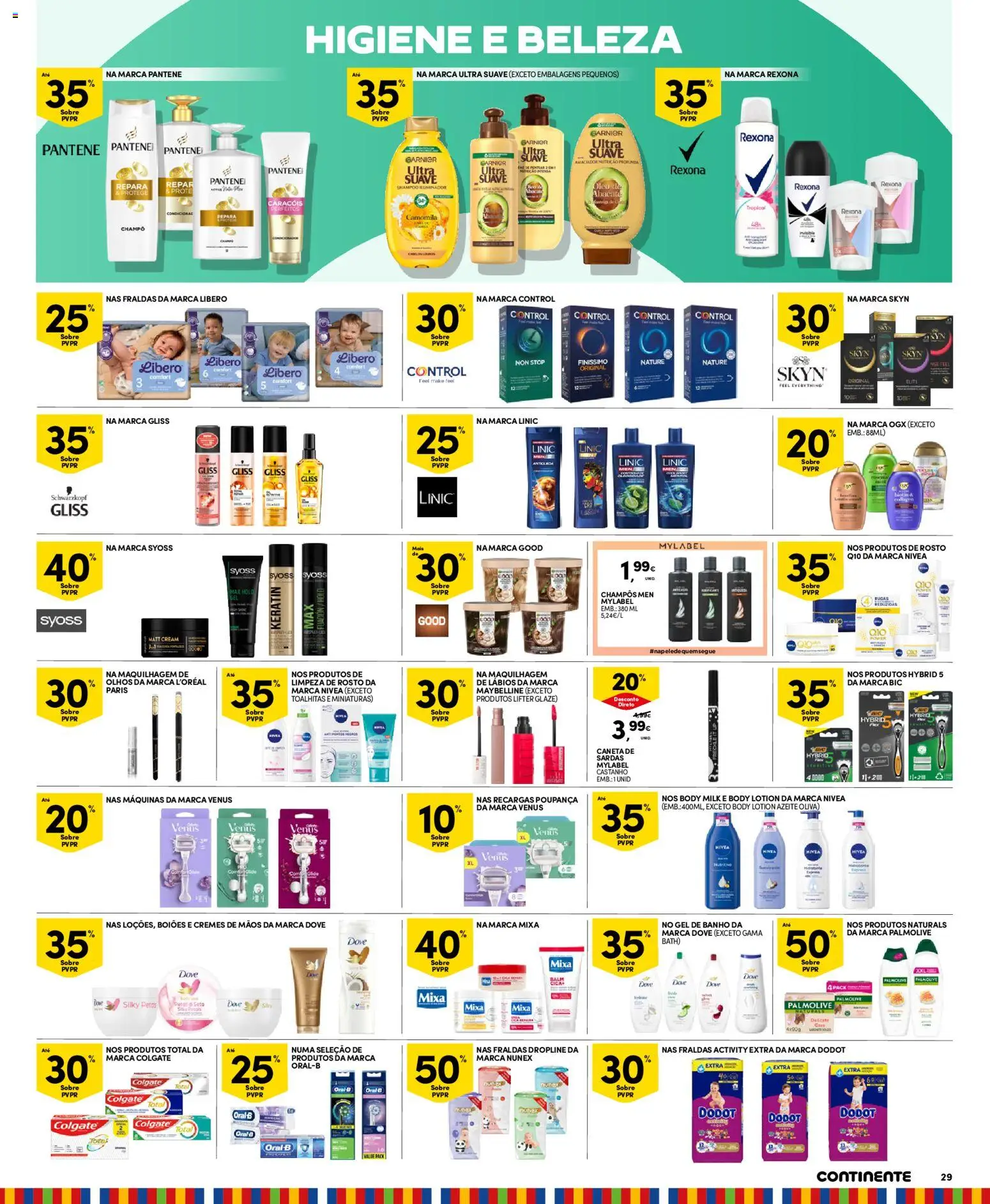 Continente folheto Madeira │ válido de 20/10/2026 | Página: 29 | Produtos: Iluminador, Champô, Maquilhagem, Gel de banho