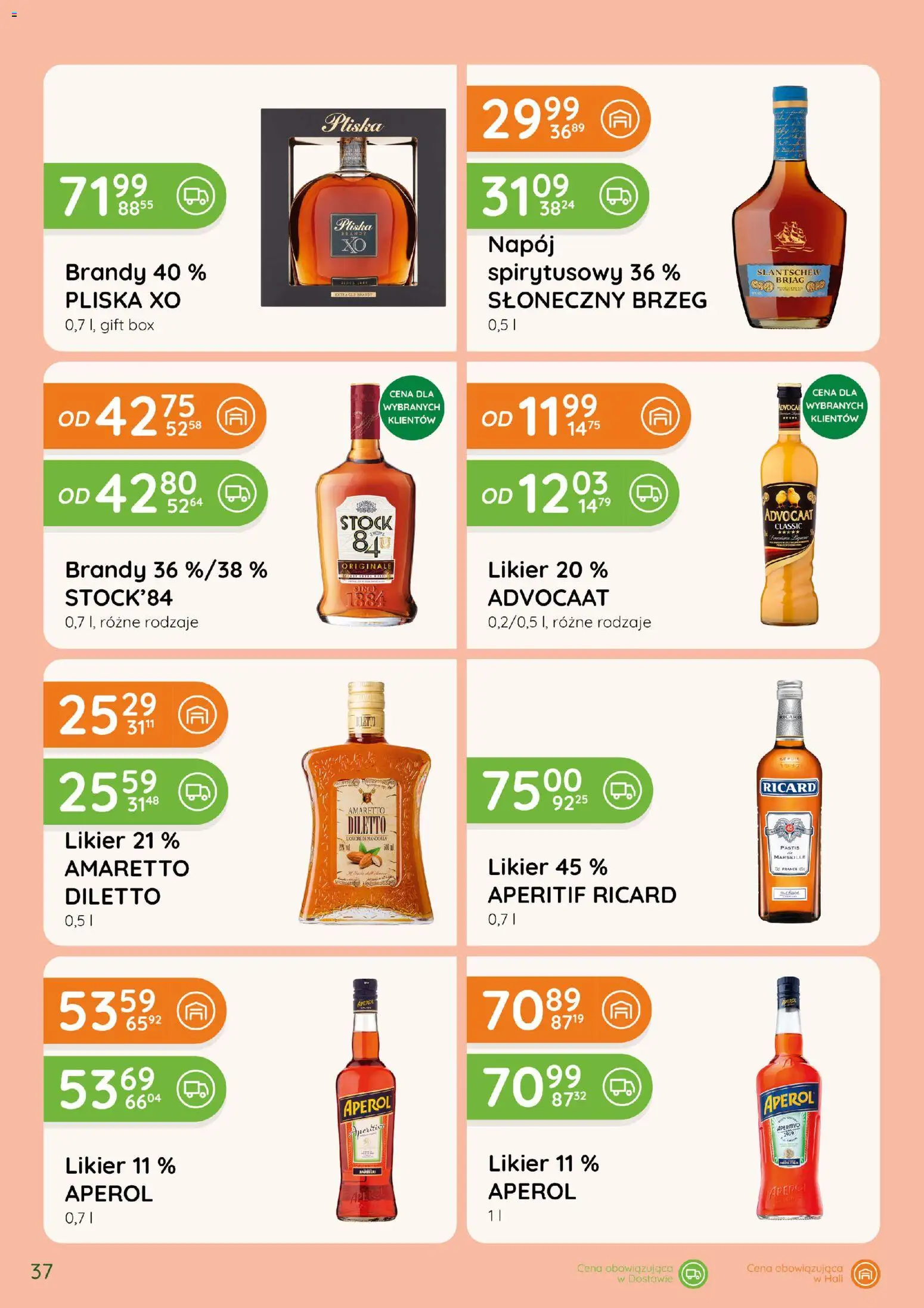 Eurocash gazetka - Katalog Alkoholowy od 01.10.2026 | Strona: 37 | Produkty: Amaretto likier, Amaretto, Aperol, Pliska xo