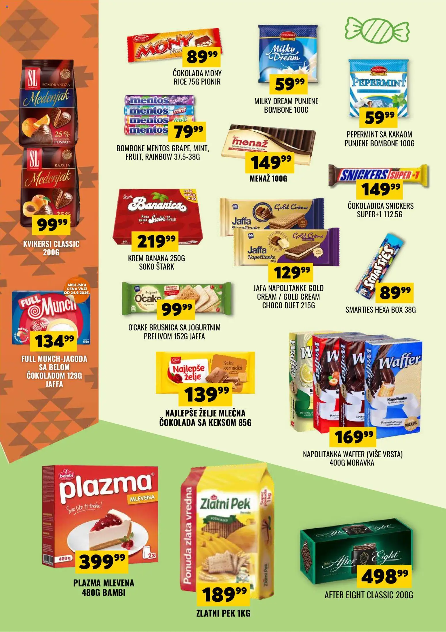 Tekijanka katalog - važi od 23.09.2026 | Strana: 12 | Proizvode: Snickers, Keks, Kajsija, Mlečna čokolada