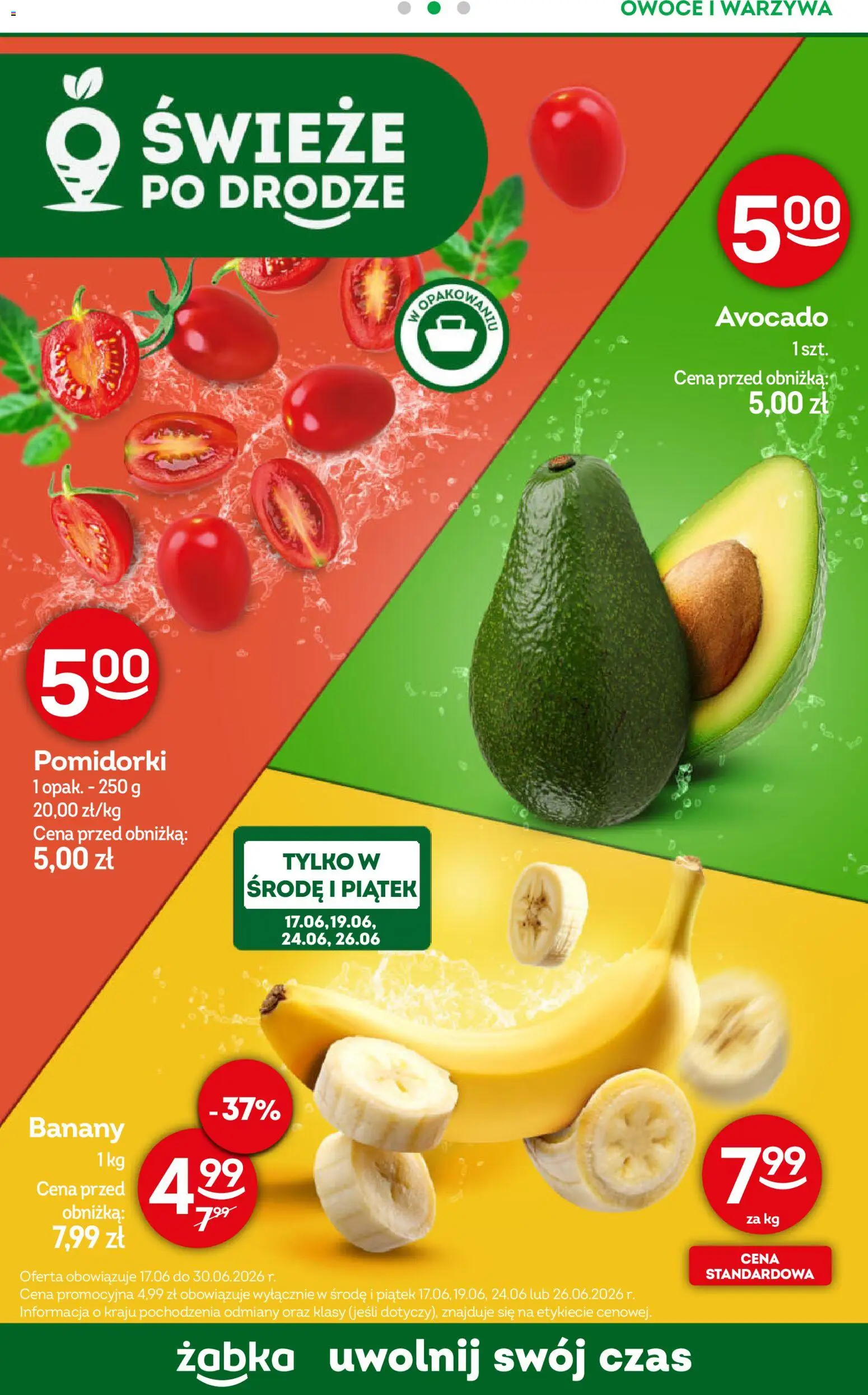 Żabka gazetka - Codzienne produkty od 17.06.2026 | Strona: 10 | Produkty: Banany, Warzywa, Owoce
