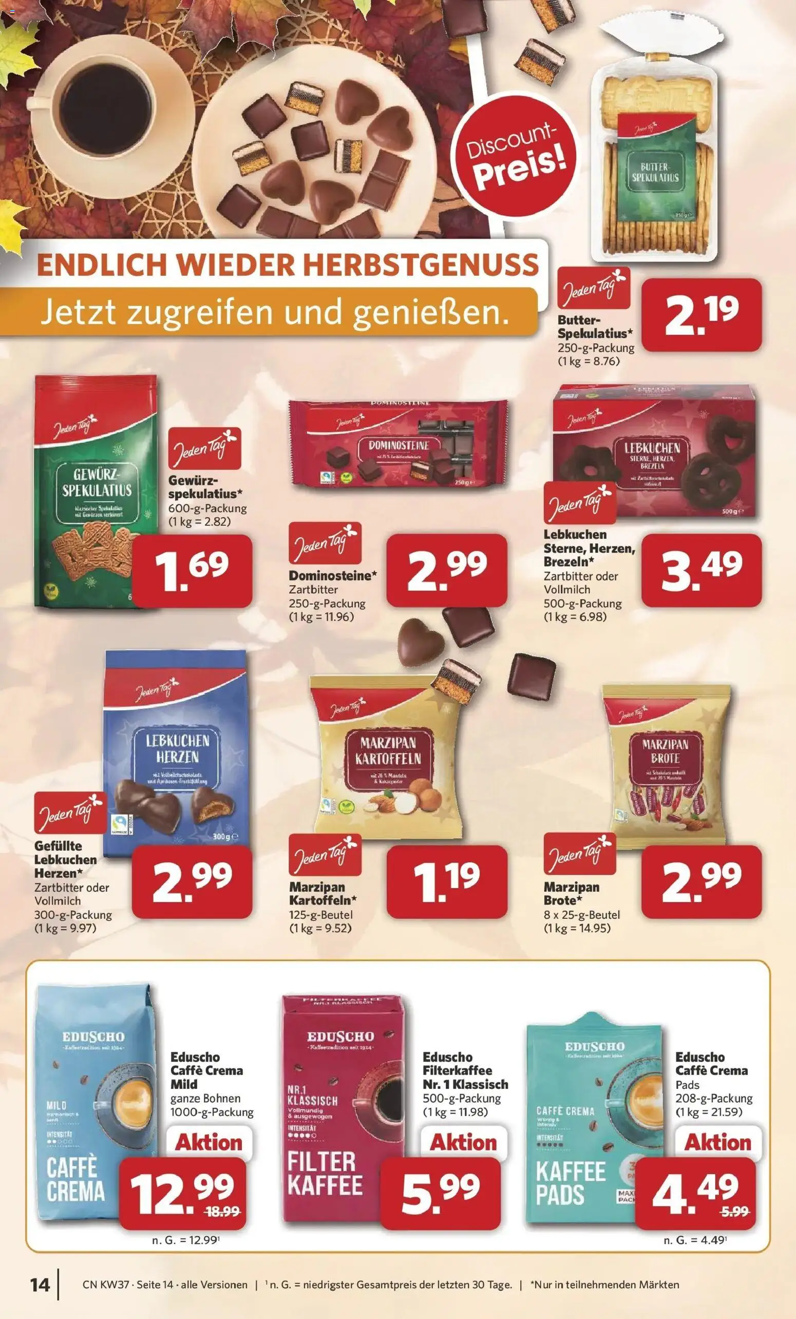 Combi Prospekt Twistringen – gültig ab 07.09.2026 | Seite: 14 | Produkte: Butter, Kaffee, Kartoffeln, Eduscho