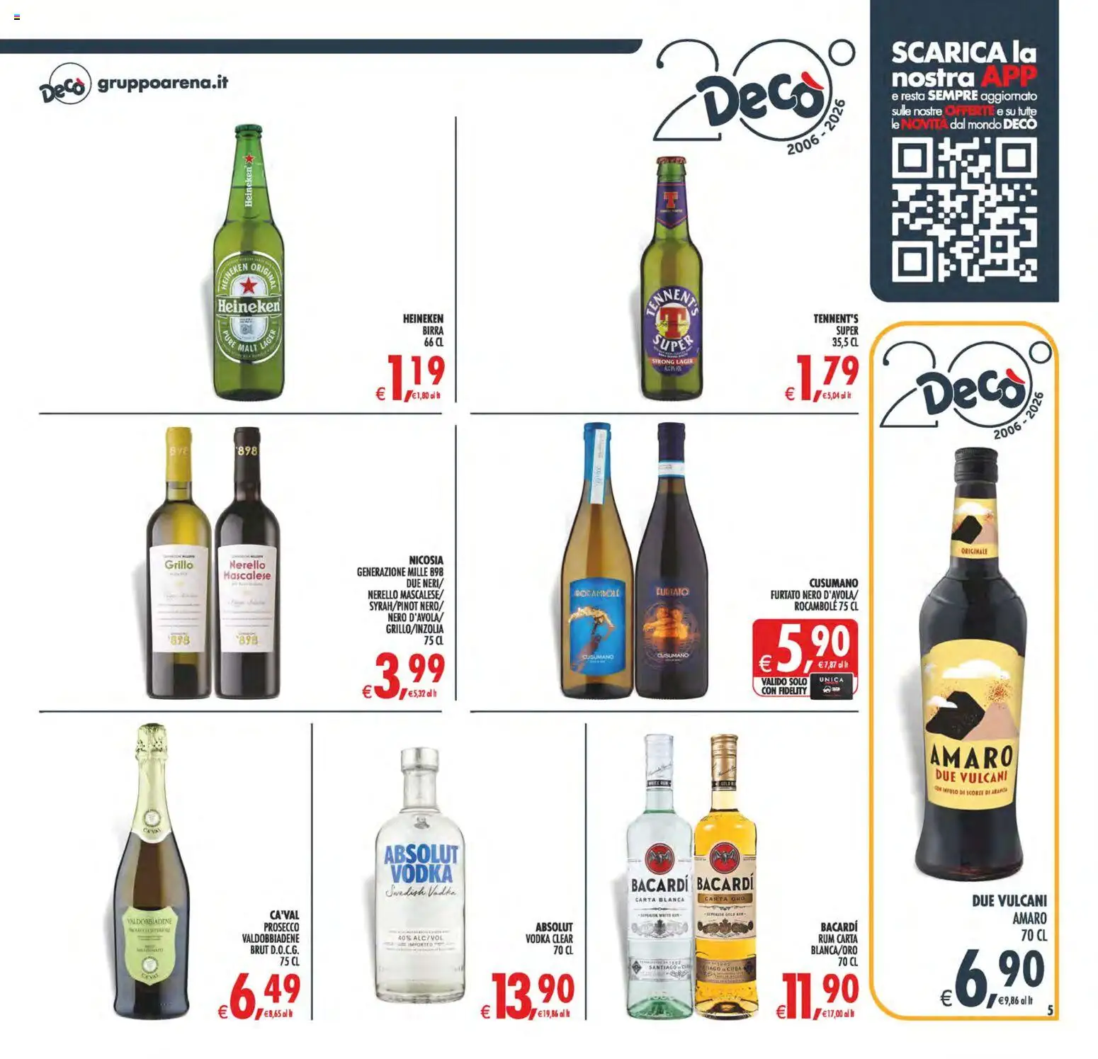 Volantino Decò del 31/07/2026 | Pagina: 5 | Prodotti: Birra, Prosecco, Rum, Amaro