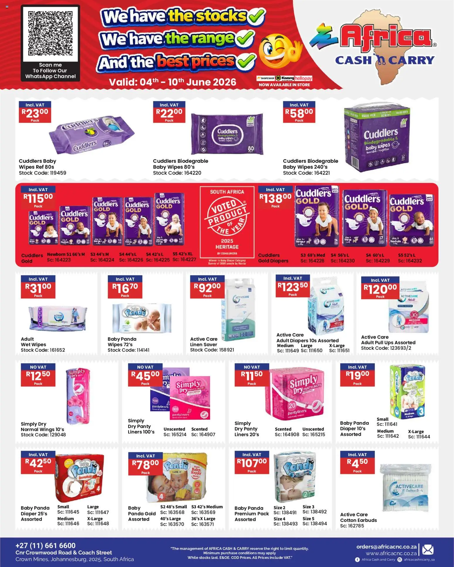 New Africa Cash & Carry catalogue – valid from 04.06.2026 | Page: 54 | Products: Earbuds, Stock