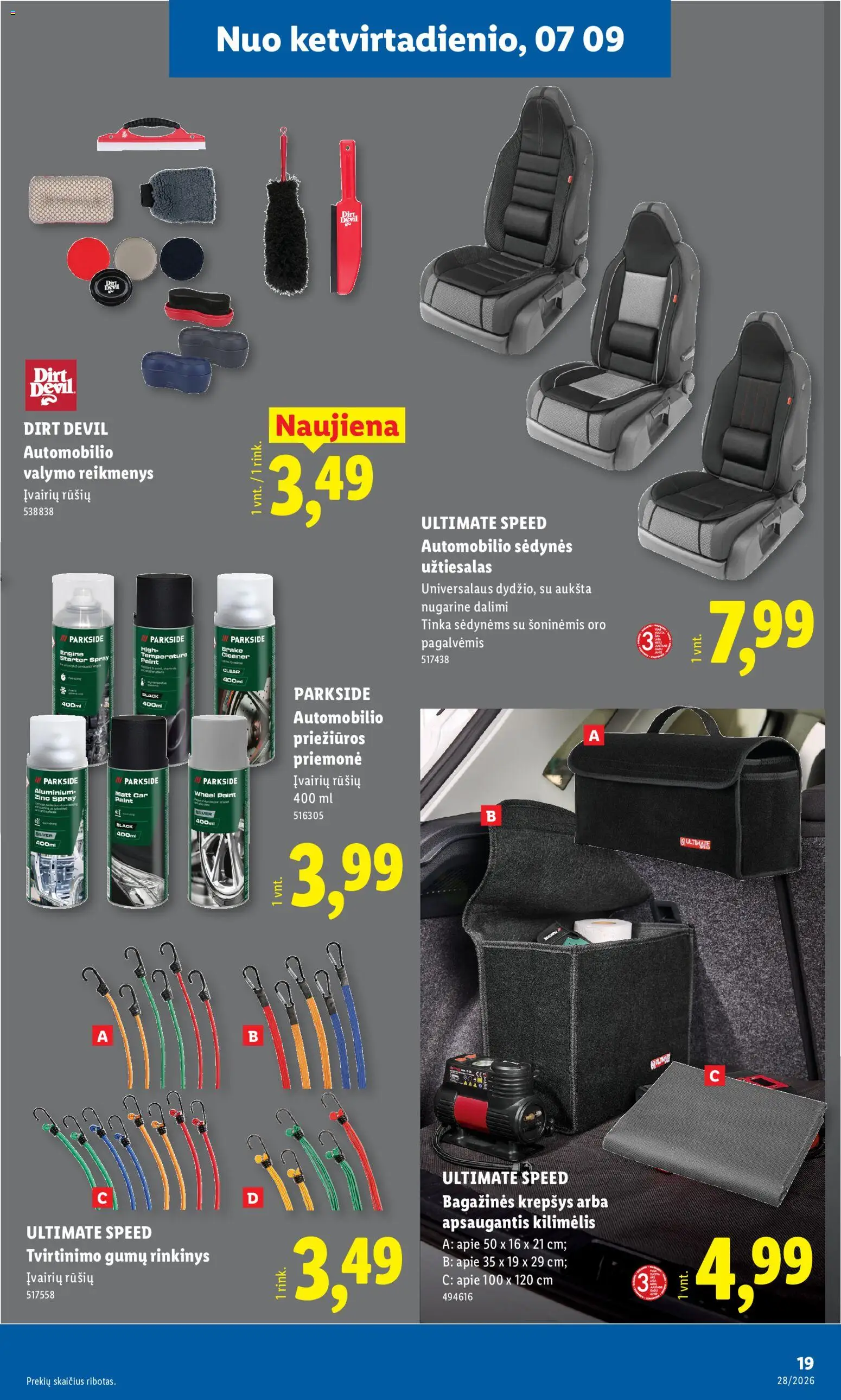 LIDL akcijos nuo 2026.07.06 | Puslapis: 19 | Prekių: Kilimėlis, Krepšys, Užtiesalas