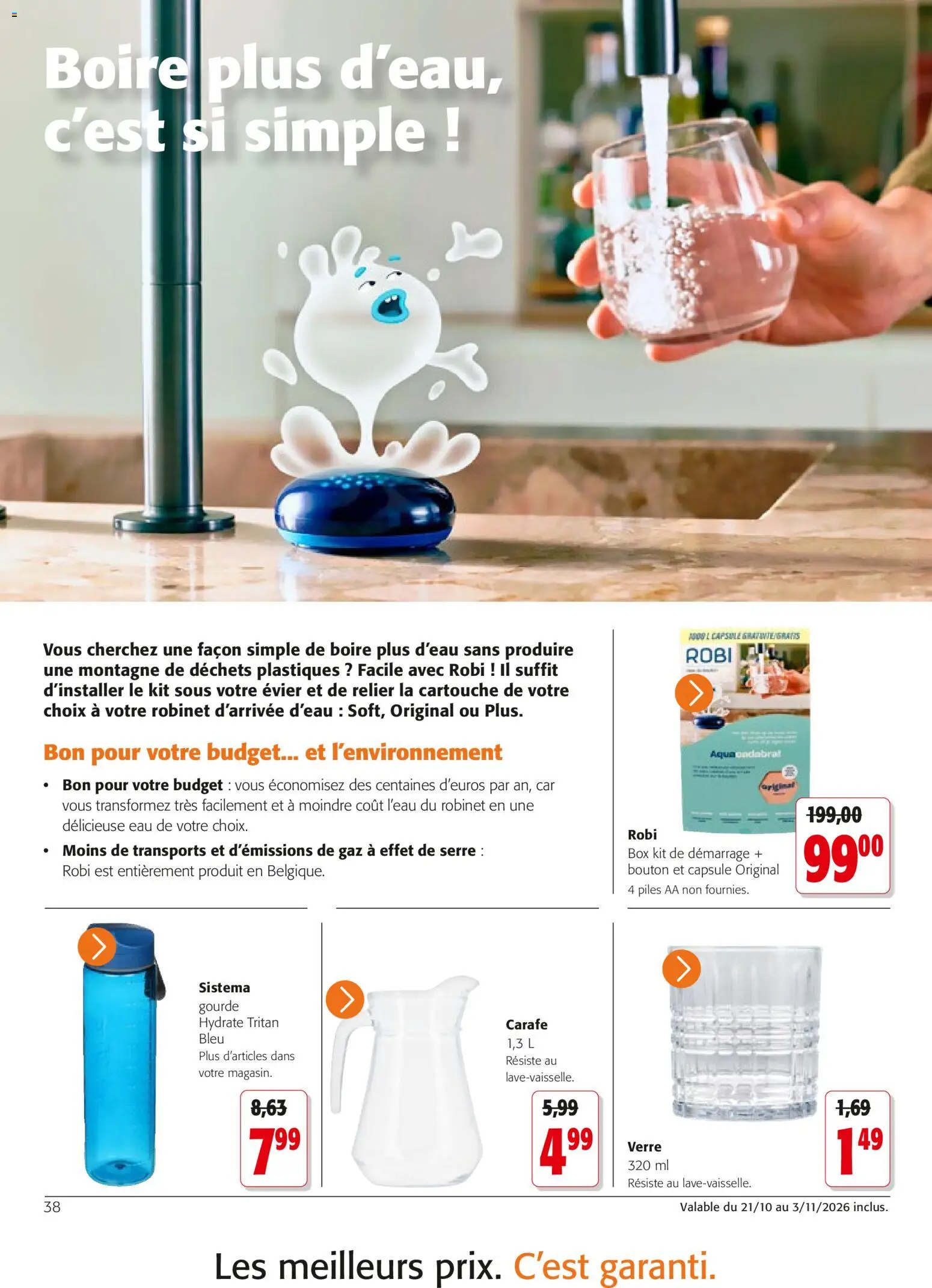 {H1} | Page: 38 | Produits: Piles AA, Robinet, Carafe, Piles