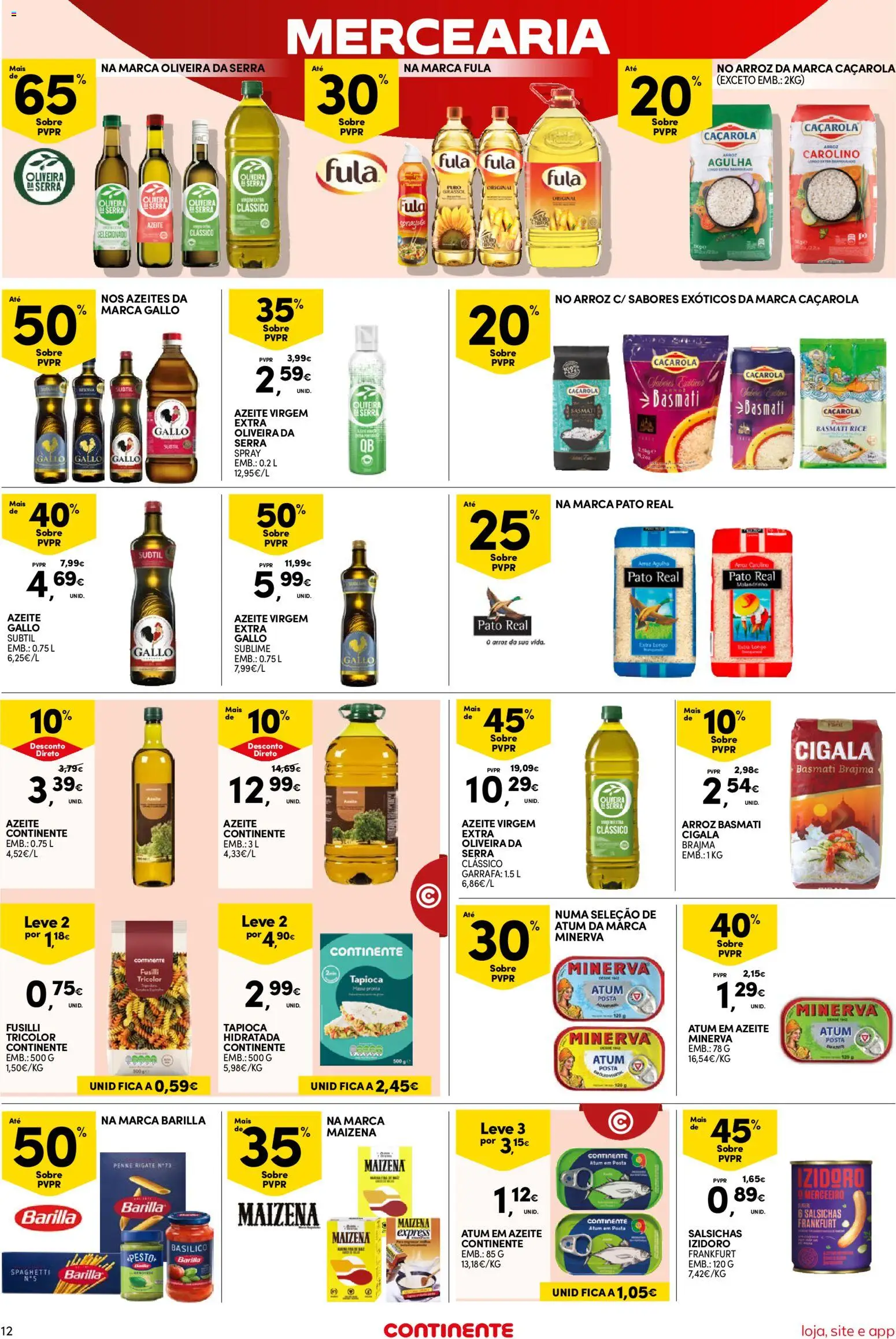 Continente Semanal Continente Bom Dia │ válido de 14/07/2026 | Página: 12 | Produtos: Atum, Tapioca, Arroz basmati, Arroz
