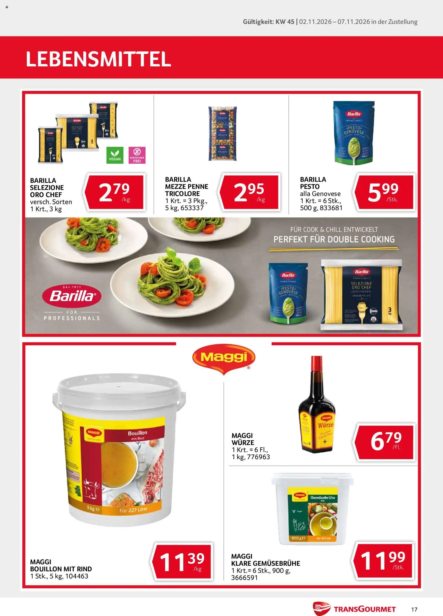 Transgourmet Flugblatt gültig ab 02.11.2026 | Seite: 17 | Produkte: Lebensmittel, Barilla