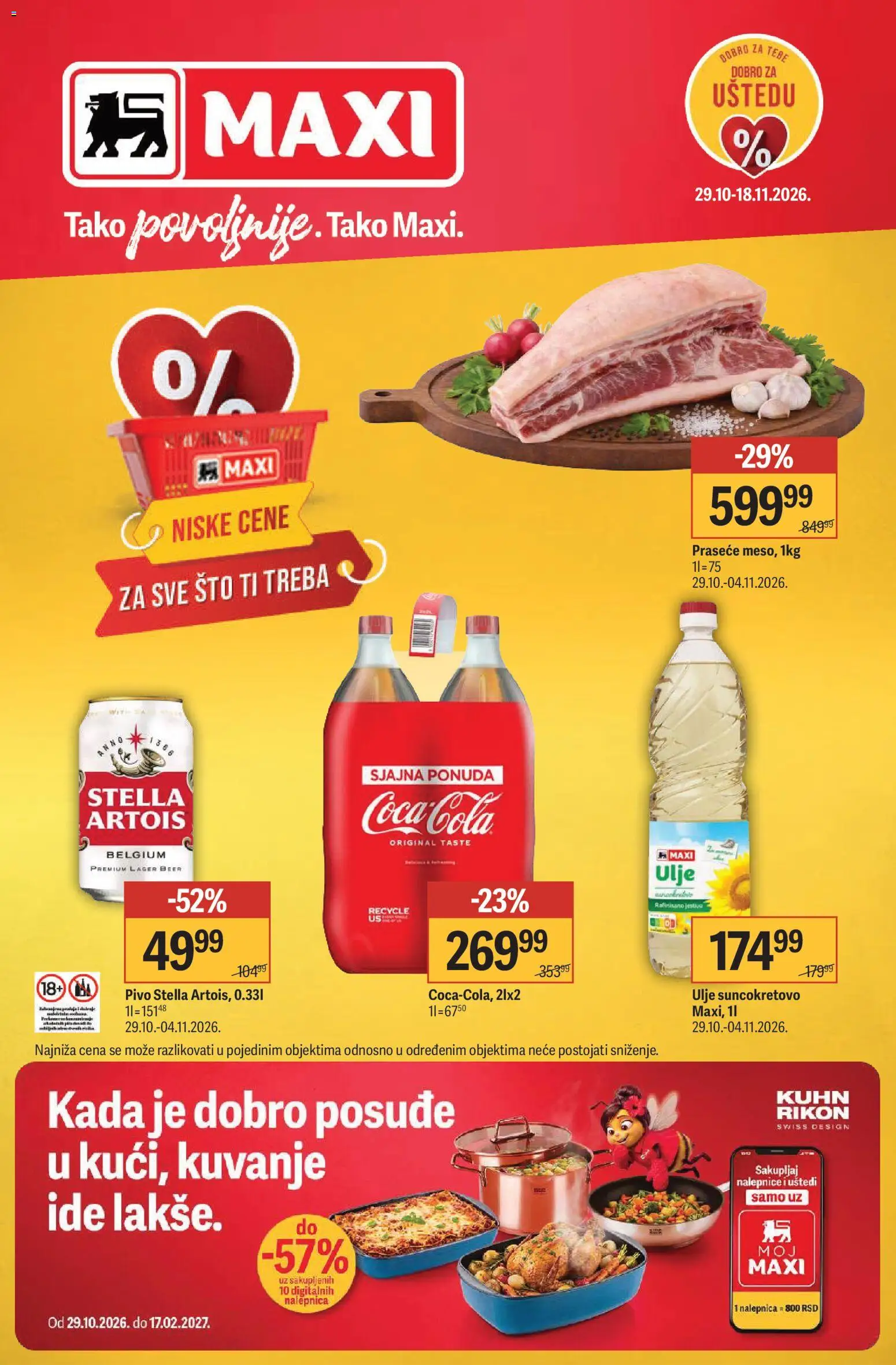 Maxi katalog - važi od 29.10.2026 | Strana: 1 | Proizvode: Stella Artois, Sto, Posuđe, Pivo