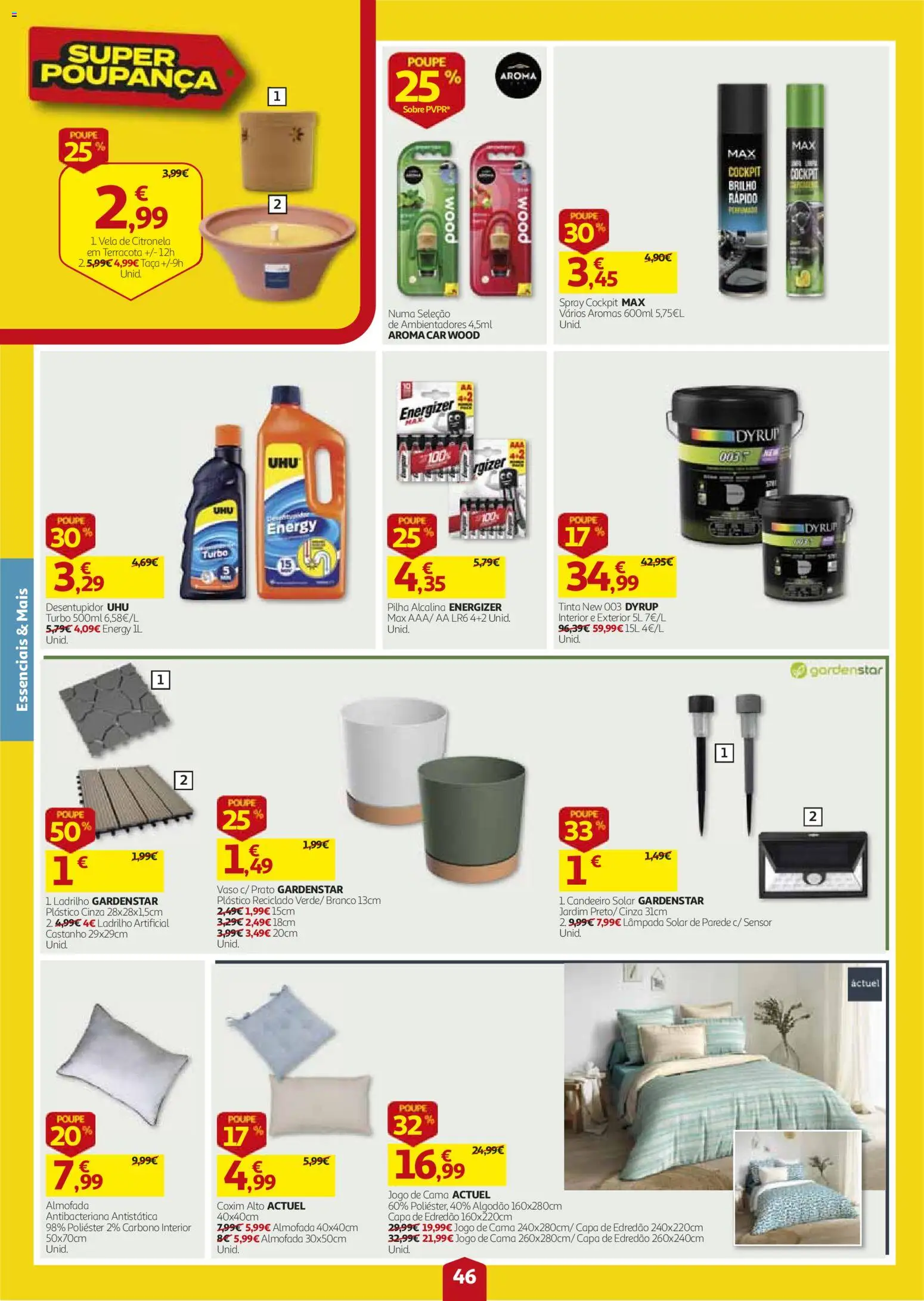 Auchan folheto │ válido de 27/08/2026 | Página: 46 | Produtos: Algodão, Tinta, Almofada, Vaso