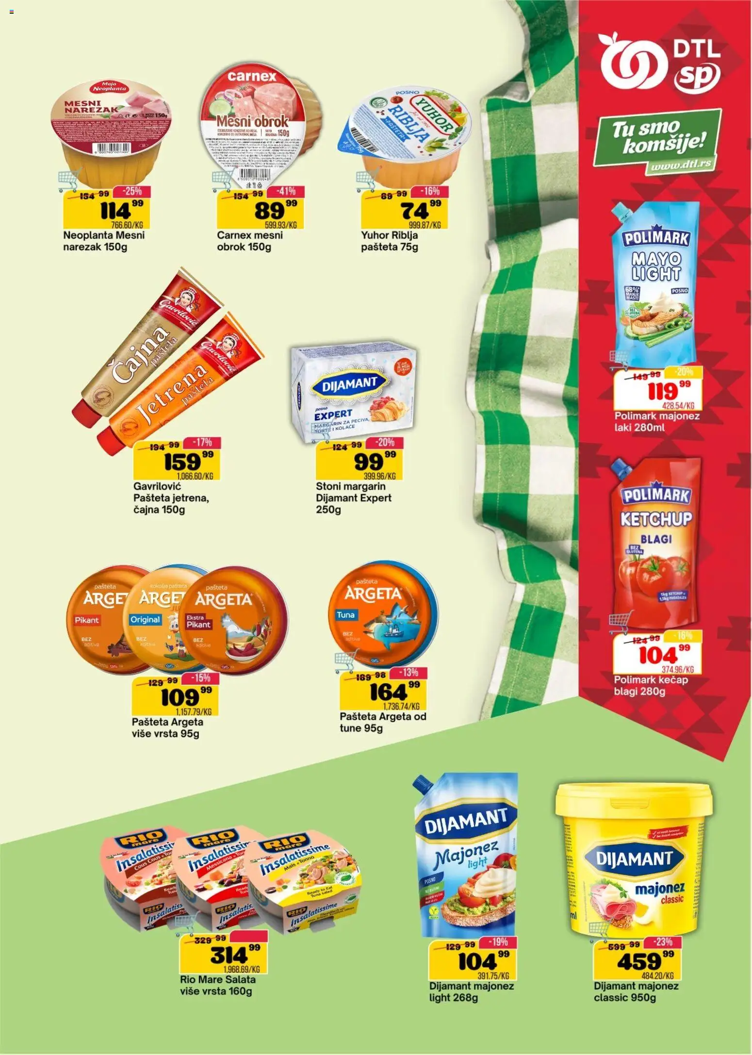 Senta Promet katalog - važi od 17.06.2026 | Strana: 7 | Proizvode: Majonez, Kečap, Rio mare, Narezak