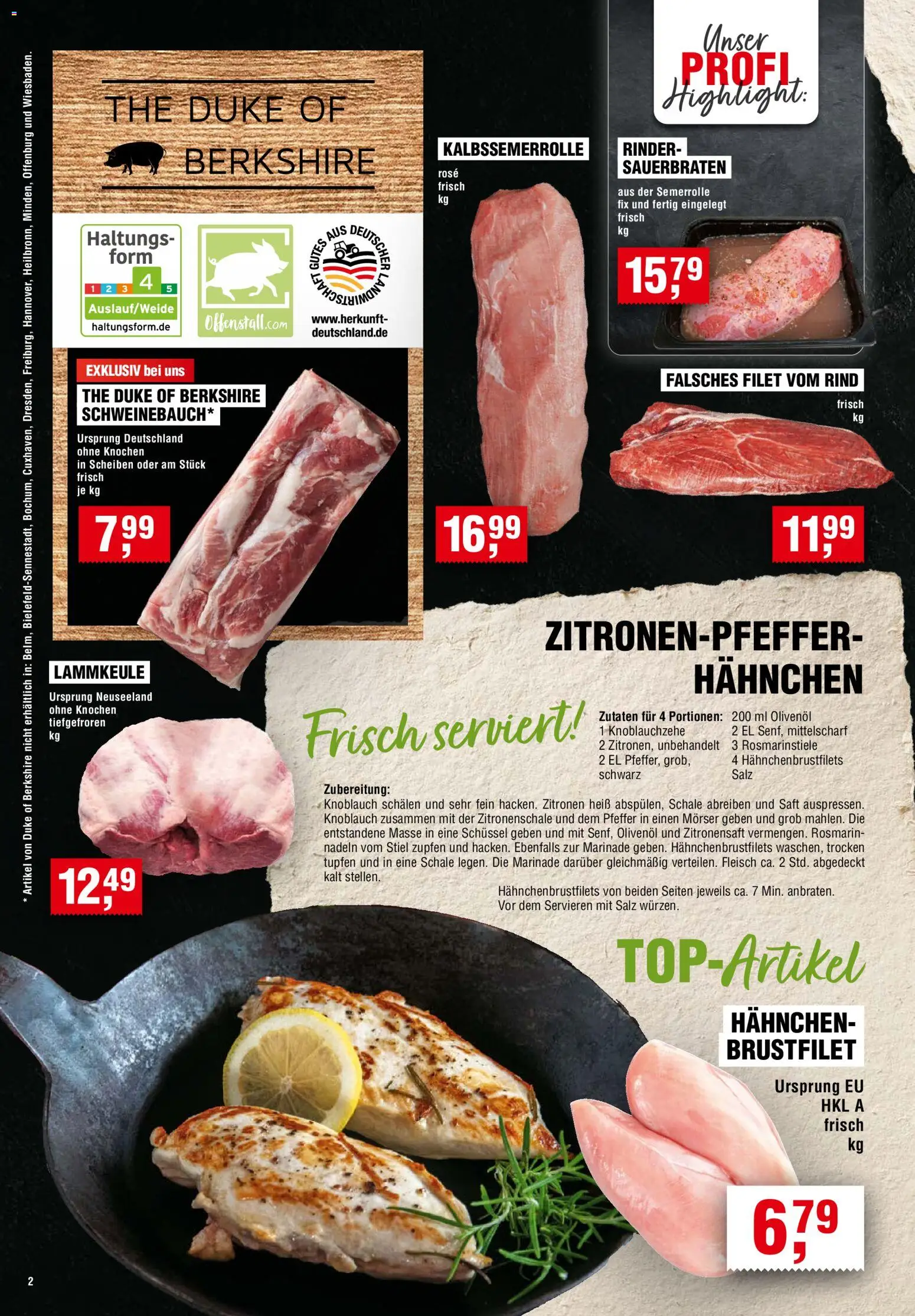 Handelshof Prospekt – gültig ab 22.10.2026 | Seite: 2 | Produkte: Lammkeule, Hahnchen, Pfeffer, Knoblauch