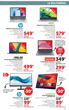 Hyper U - Prévisualisation de Hyper U - Les prix bas de la semaine valide à partir de 29/09/2026 | Page: 11 | Produits: Ordinateur, Poids, Dalle, Ordinateur portable