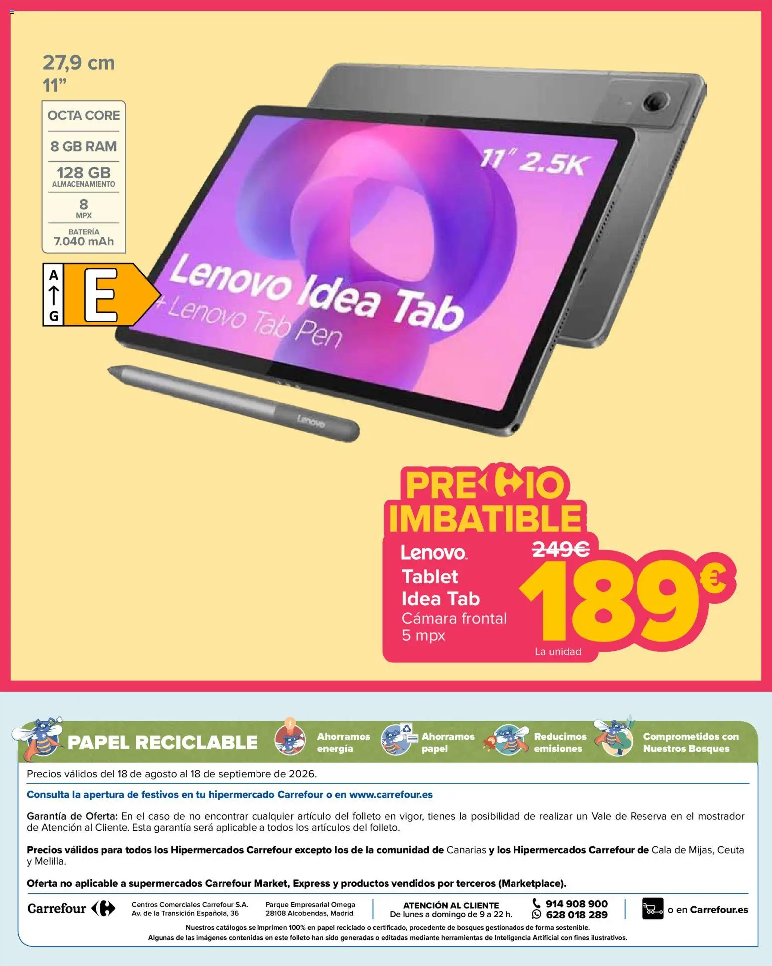 Carrefour Vuelta al cole │ válido desde el 18/08/2026 | Página: 46 | Productos: Omega, Tablet, Cámara, Batería