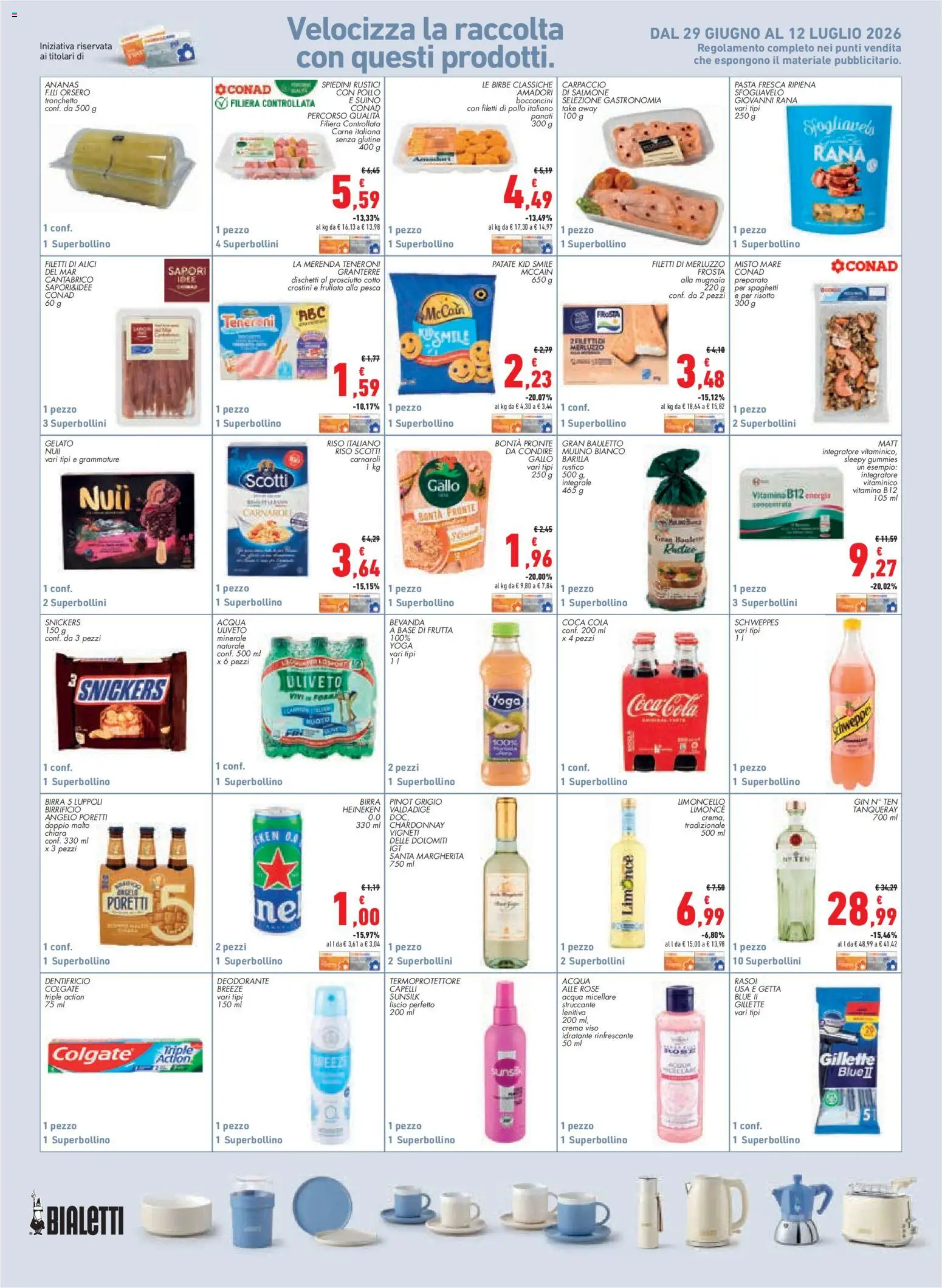 Volantino Conad del 02/07/2026 | Pagina: 15 | Prodotti: Salmone, Gelato, Prosciutto, Crostini