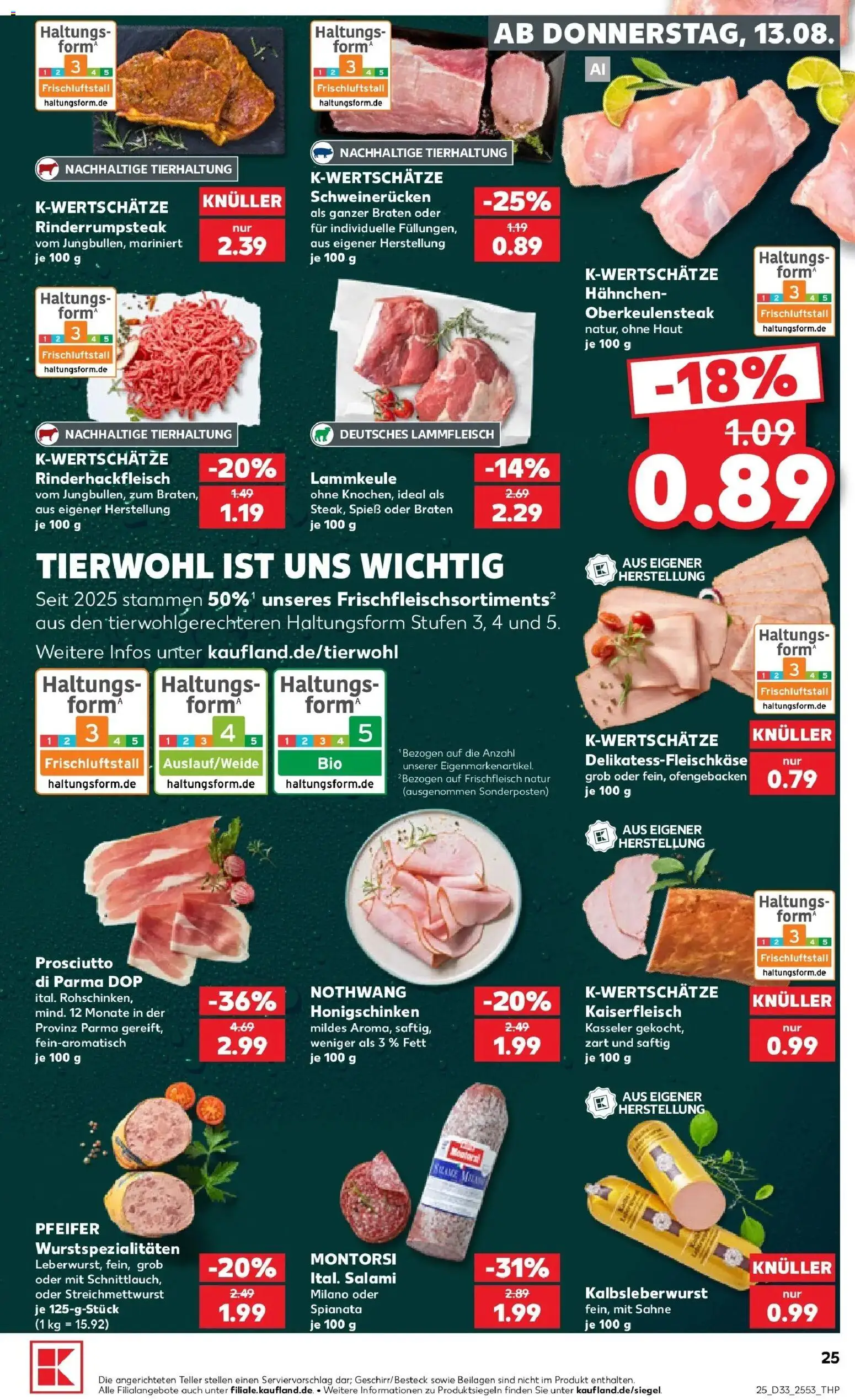 Prospekt Kaufland ab 10.08.2026 » Angebote Online zum Blättern | Seite: 34 | Produkte: Beilagen, Lammkeule, Schweinerucken, Sahne