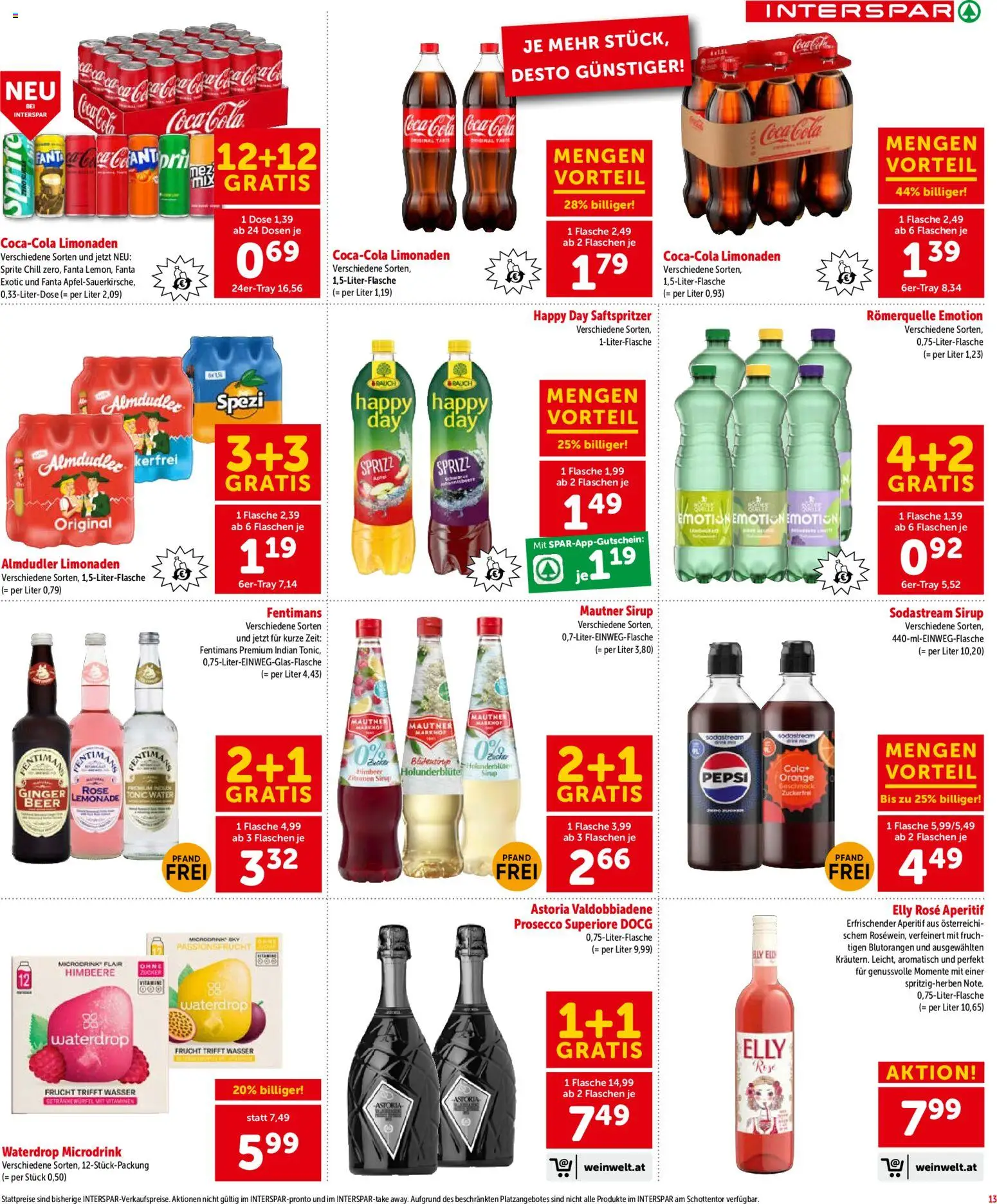 Interspar - Flugblatt gültig ab 13.08.2026 | Seite: 13 | Produkte: Wasser, Zucker, Fanta, Pepsi