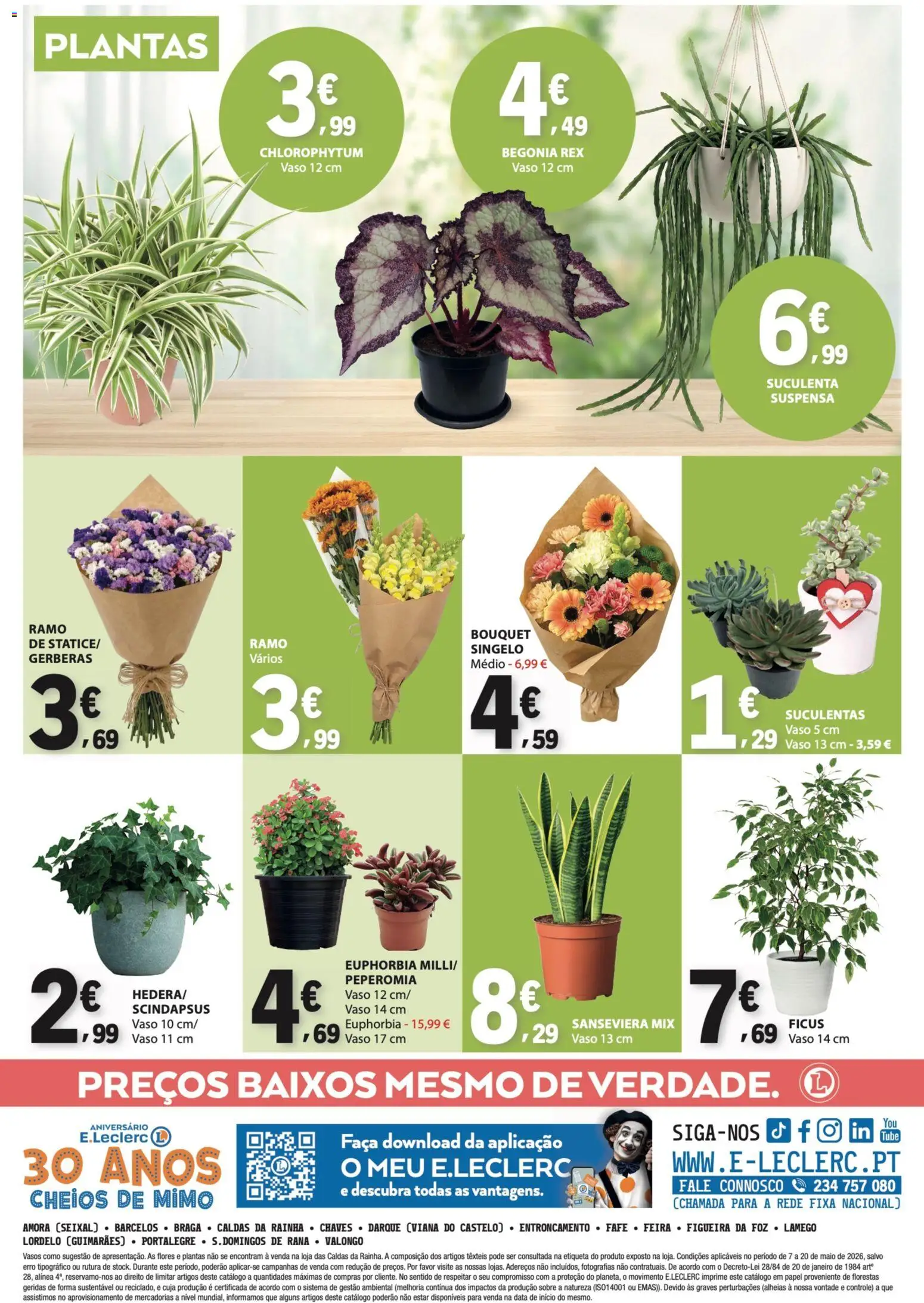 E.Leclerc folheto Não Alimentar │ válido de 07.05.2026 | Página: 12 | Produtos: Faca, Flores, Vaso